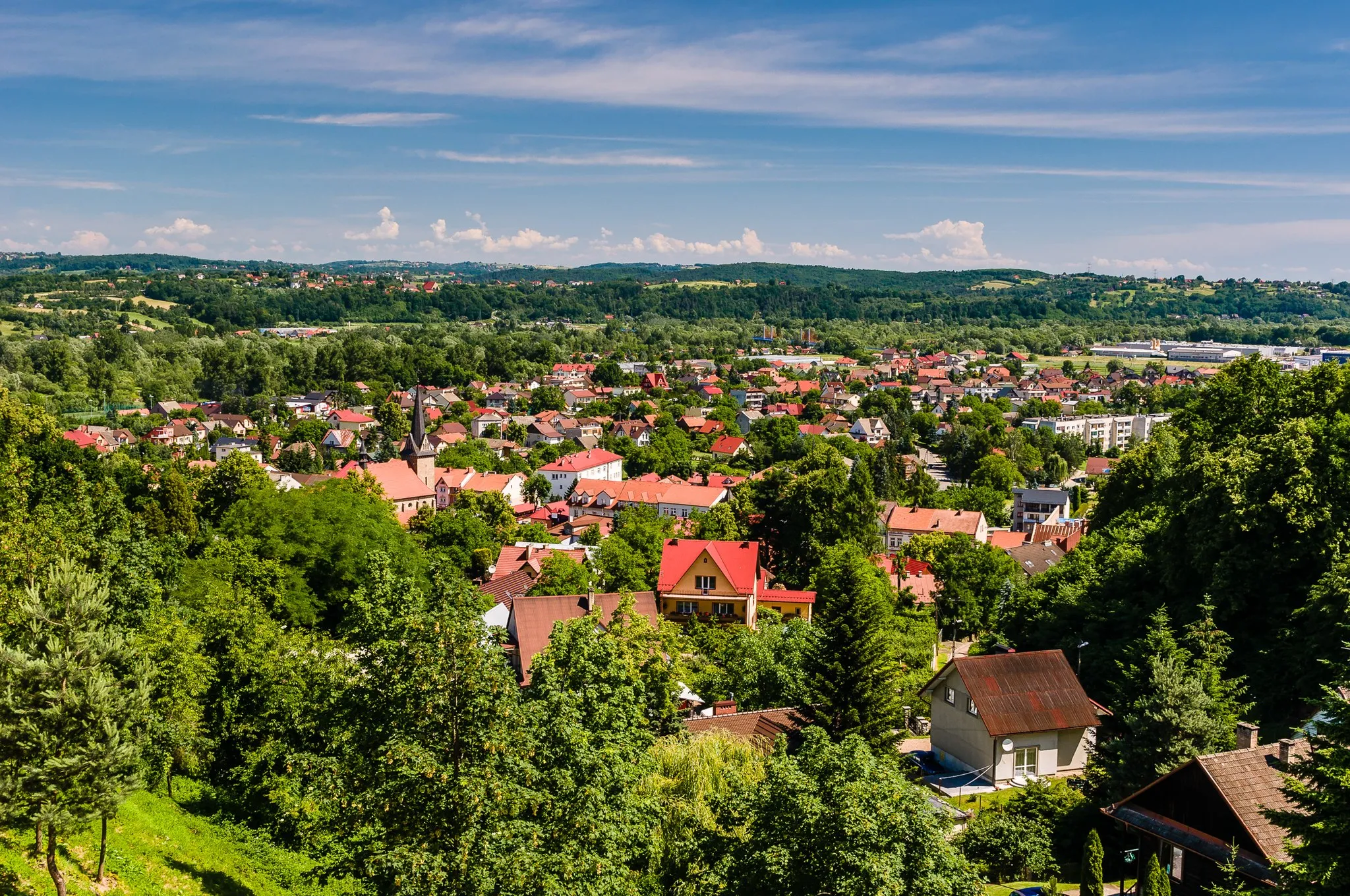 Photo showing: Widok na Dobczyce z baszty murów obronnych