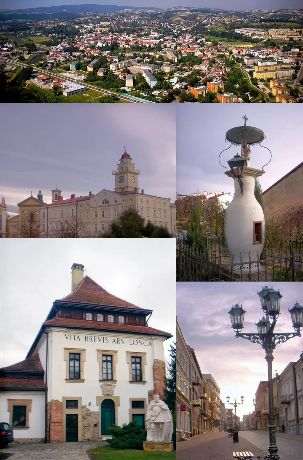 Photo showing: Collage of images of the city of Gorlice in Poland, for use in the artcle's infobox.  Images are from Commons. (see: listing in the parameter "Source", below)