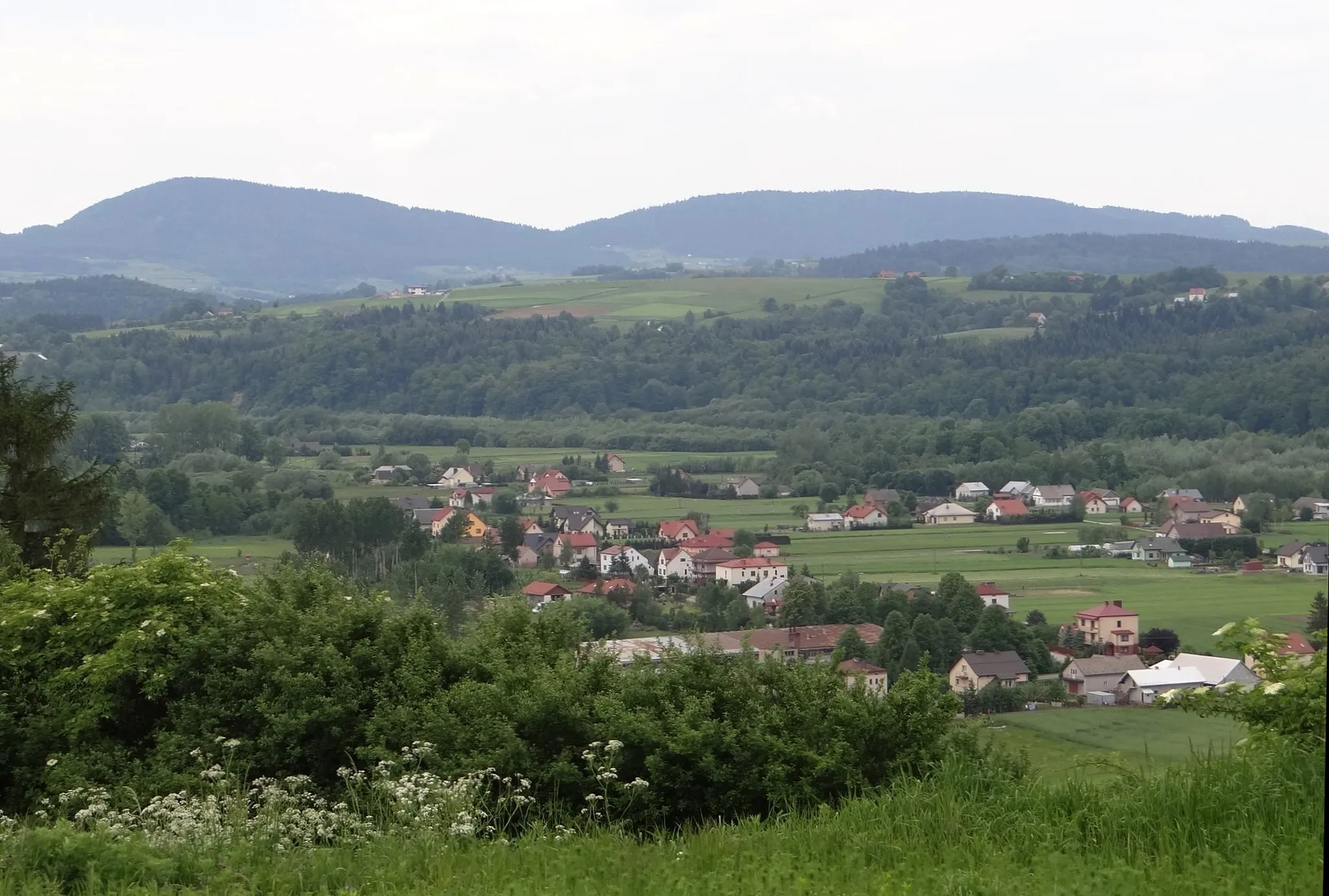 Photo showing: Rosochatka i Jodłowa Góra, widok z cmentarza żydowskiego w Bobowej