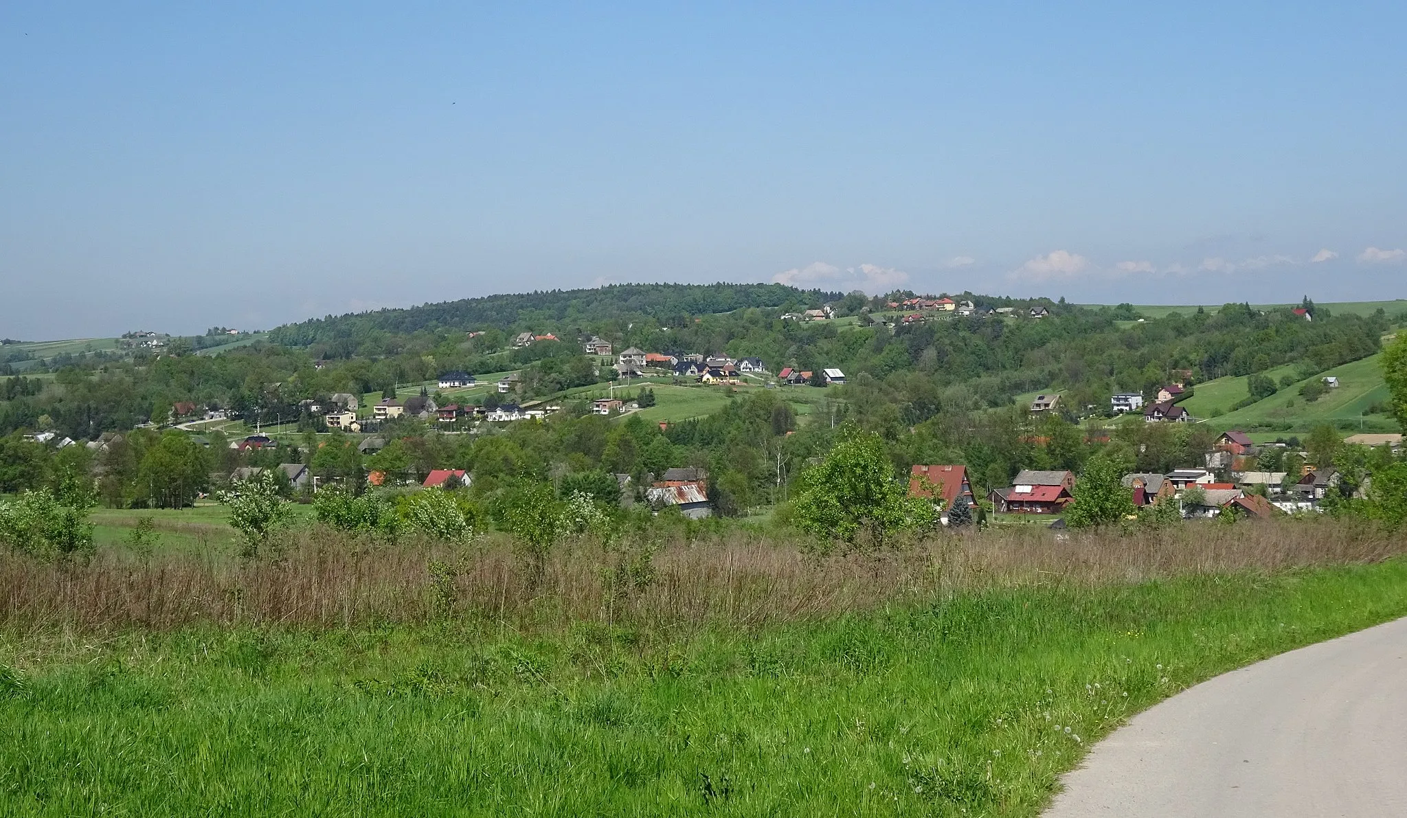 Photo showing: Widok na wieś Wola Radziszowska w Województwie Małopolskim, Powiecie Krakowskim, Gminie Skawina od południa. 2016