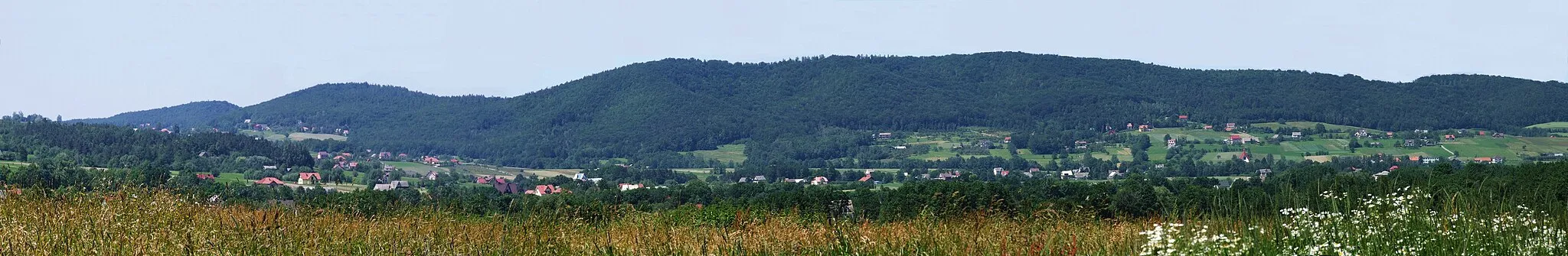 Photo showing: Pasmo Glichowca. Widok z południowo-wschodniej strony (wzgórze między Wiśniową i Lipnikiem)