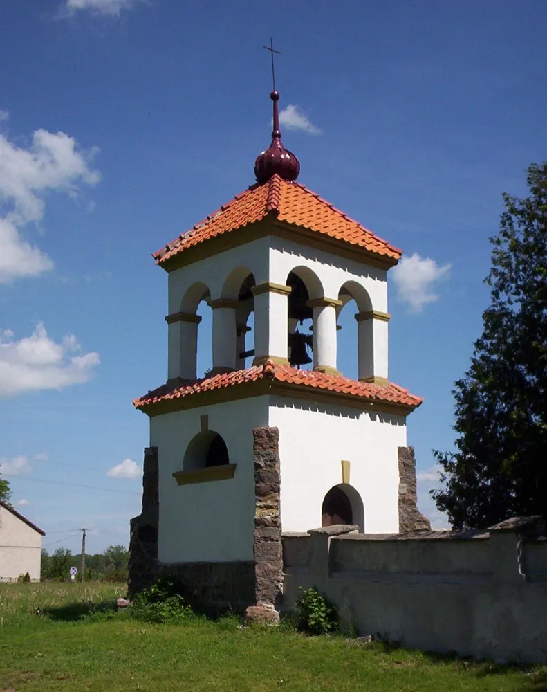 Photo showing: Belfry near The Trinity's church in Bolimów, Poland.
