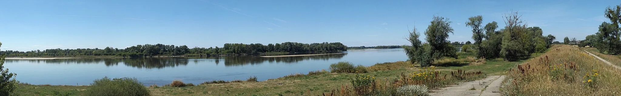 Photo showing: Nature reserve Kępa Rakowska view from Rakowo, from north (right) bank of Vistula river in 2018 y.