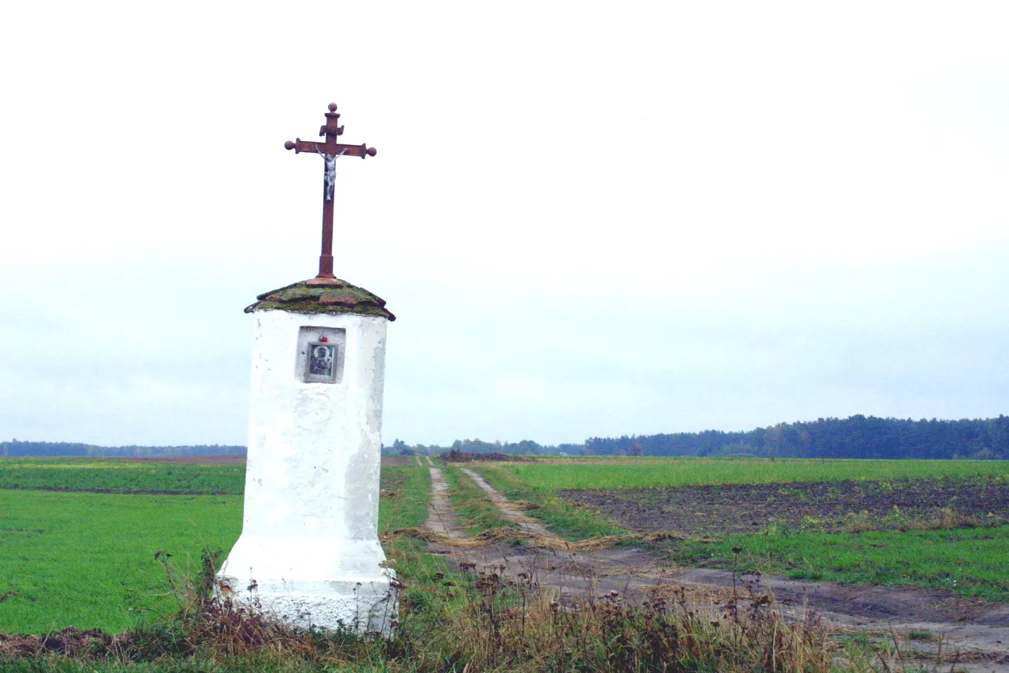 Photo showing: Łuzki. Figura przydrożna.