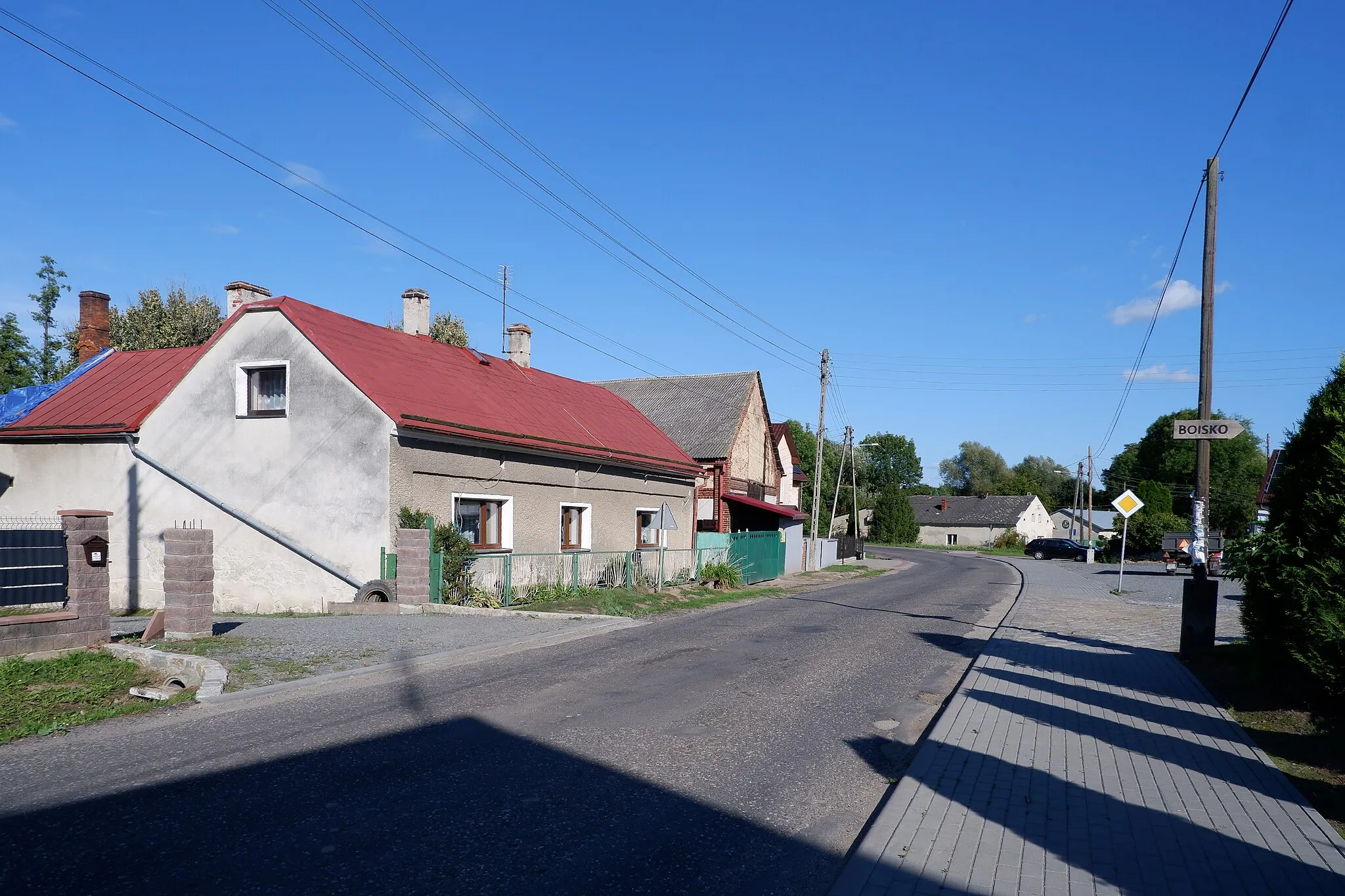 Photo showing: Main street and house No. 114 in Babice, Opole Voivodeship, Poland