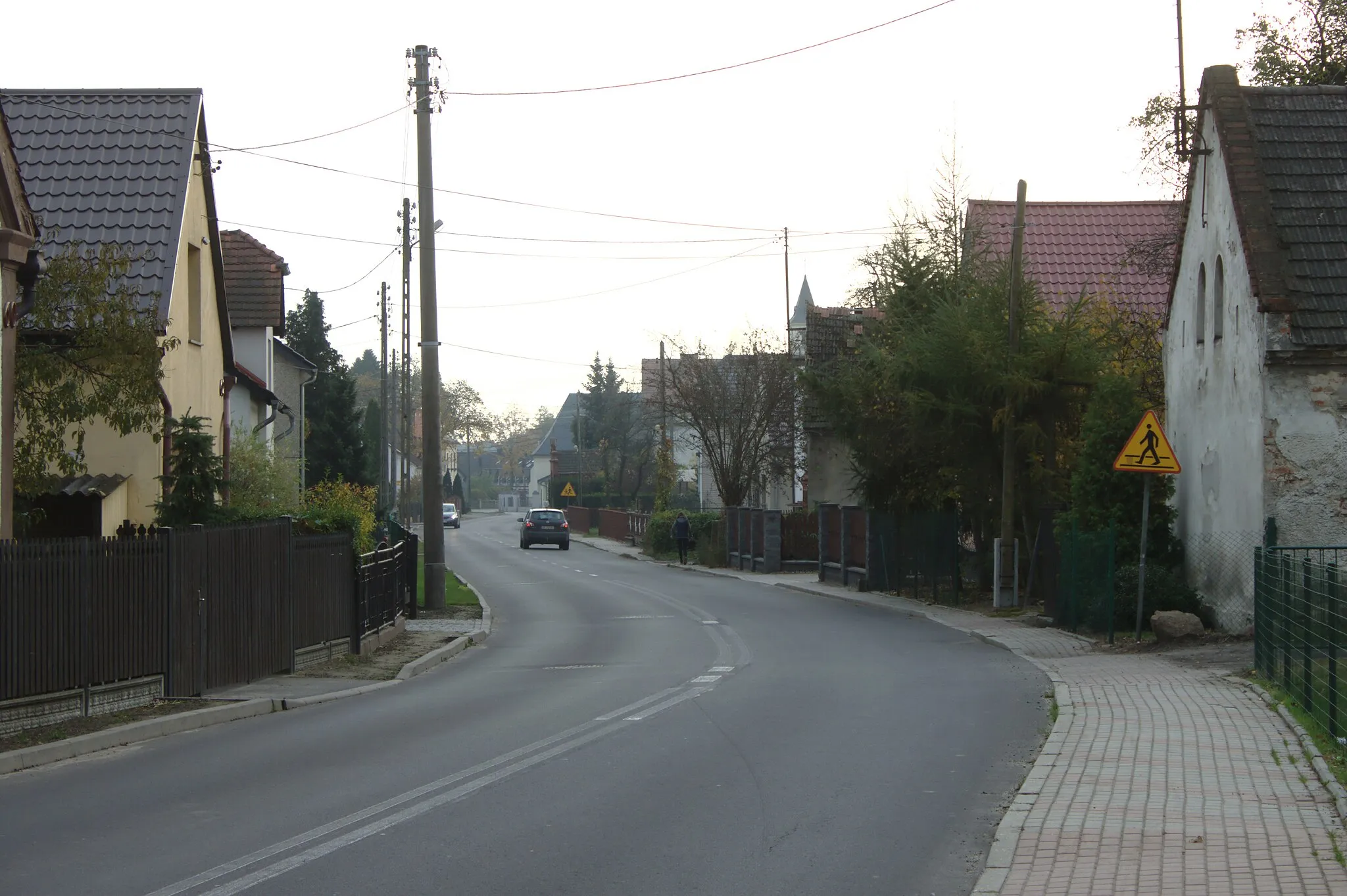 Photo showing: Main road in the village of Raszowa, Opole Voivodeship, Poland