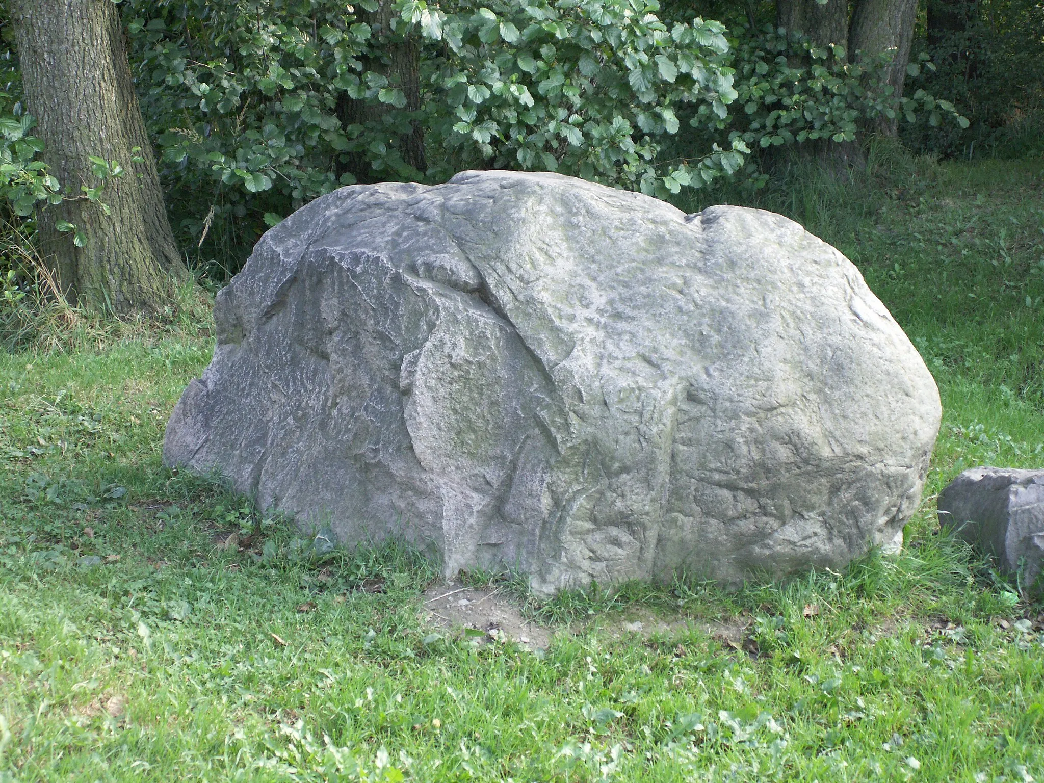 Photo showing: bludný balvan u Liptaně, původ pravděpodobně jižní Švédsko, transportován v době sálského zalednění, rozměry 220x130x120 cm, váha 4,7 tuny