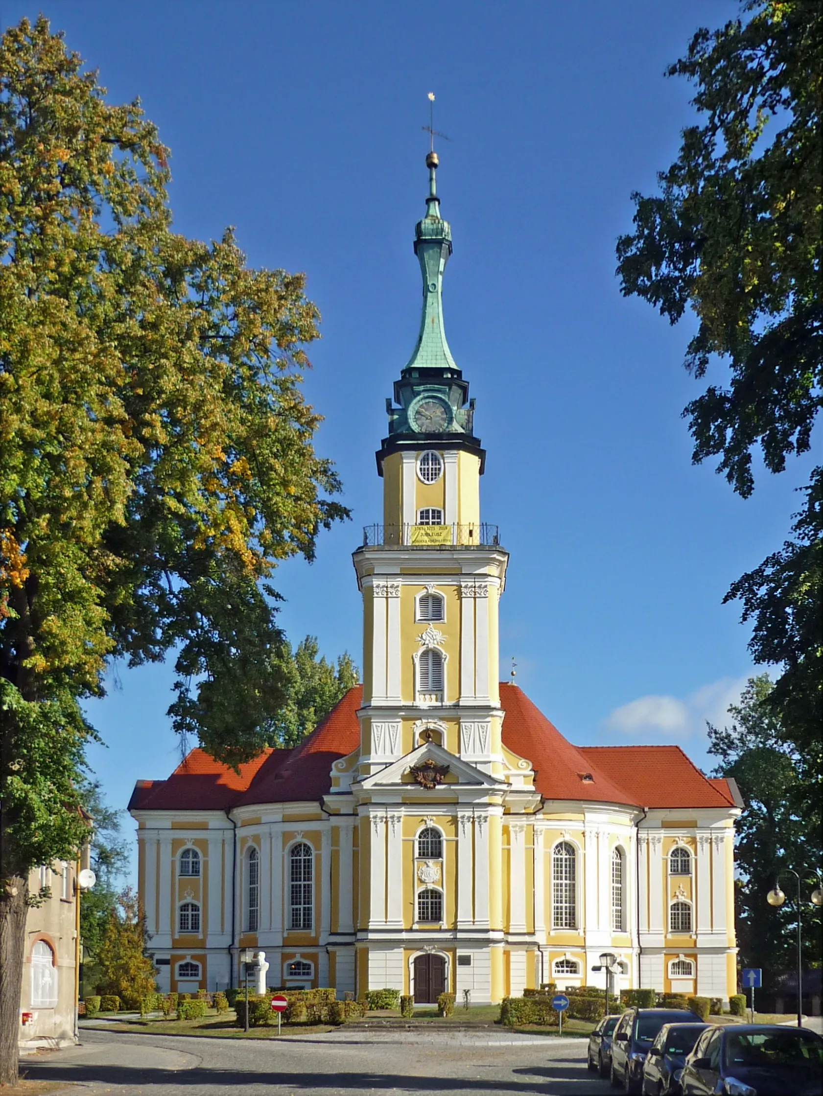 Photo showing: Evangelische Kirche von Bad Carlsruhe/Pokój in Schlesien