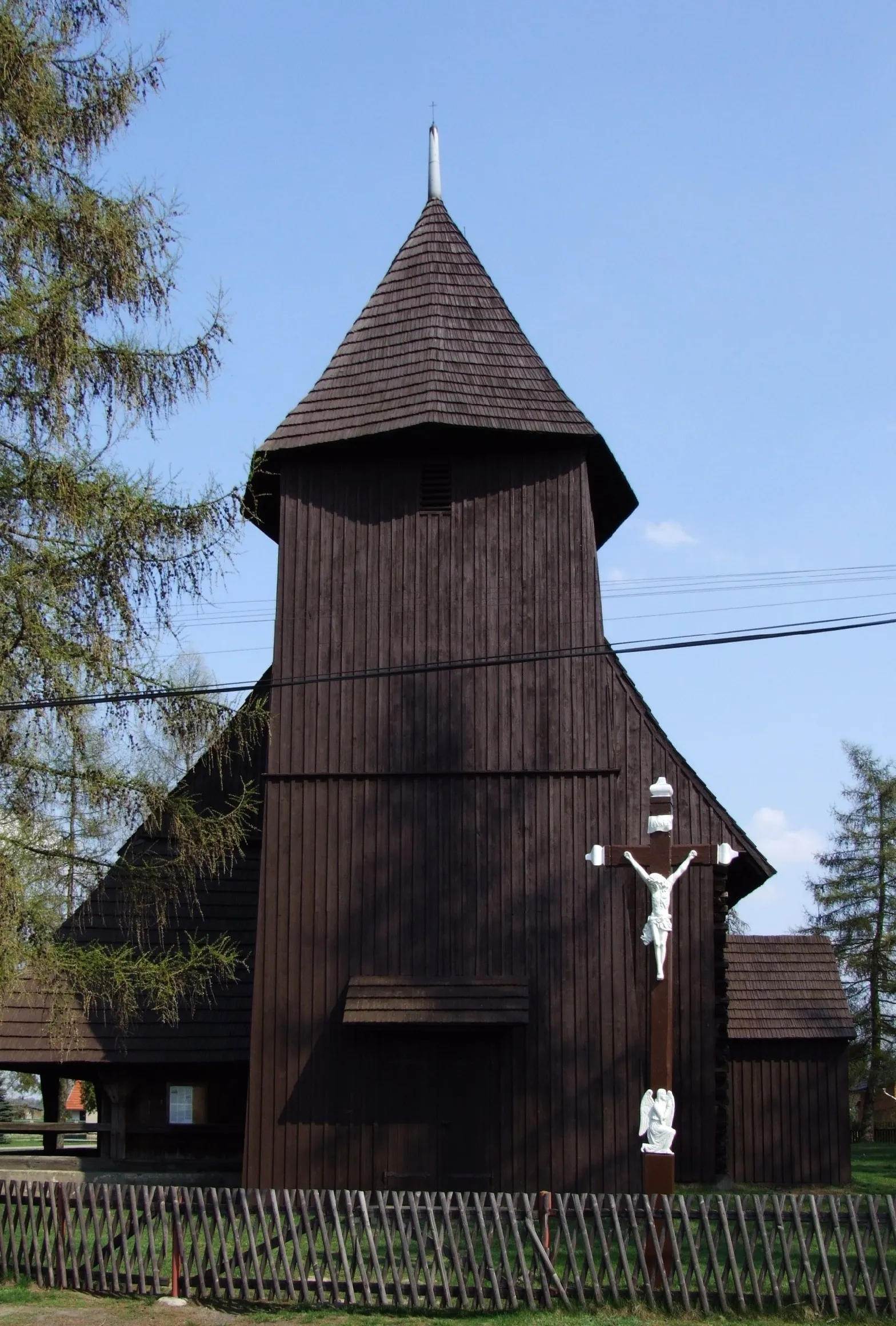 Photo showing: Wooden church in Chocianowice (Kotschanowitz), Upper Silesia