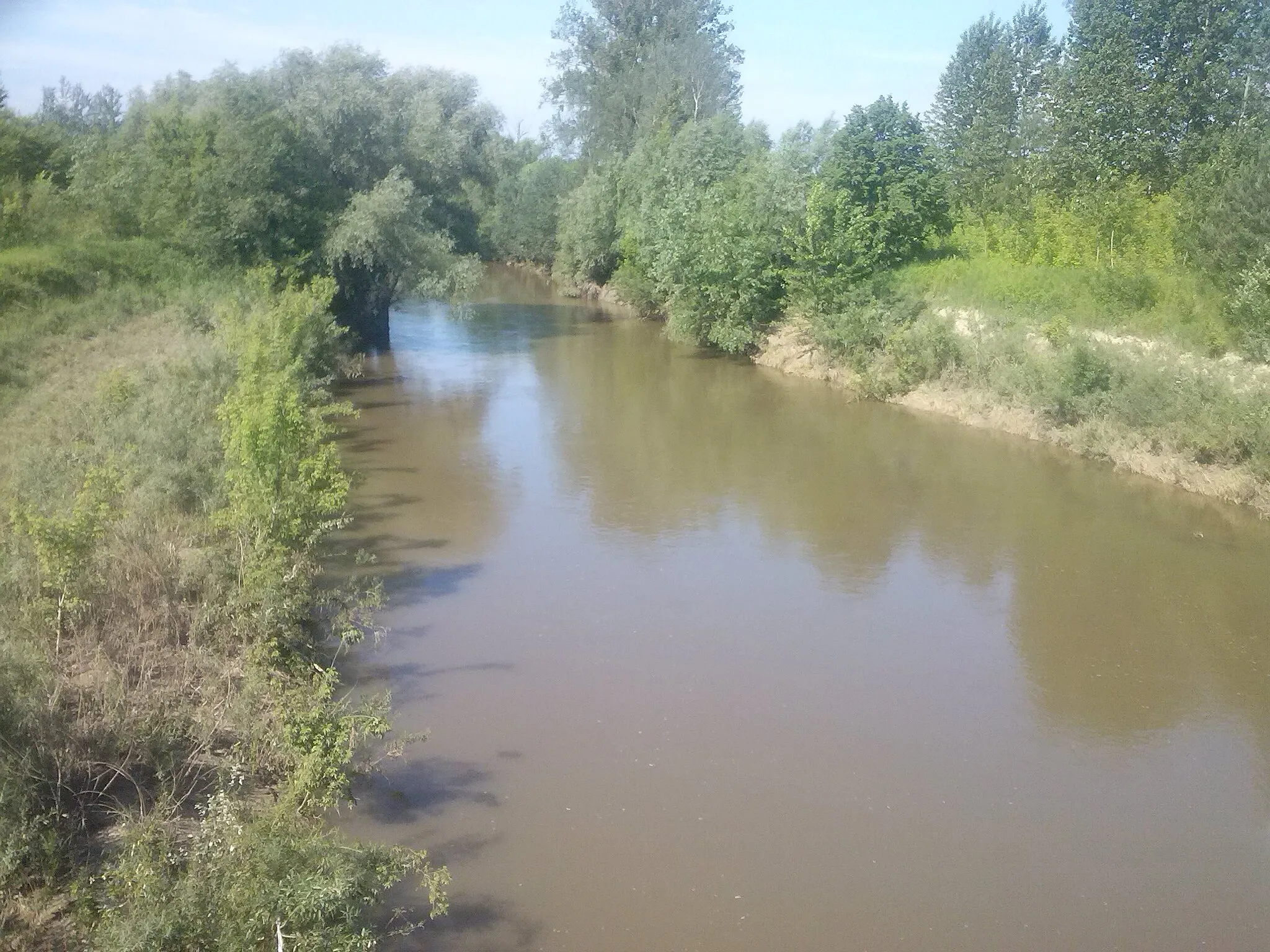 Photo showing: Widok na Wisłok w mostu kolejowego w Chodaczowie