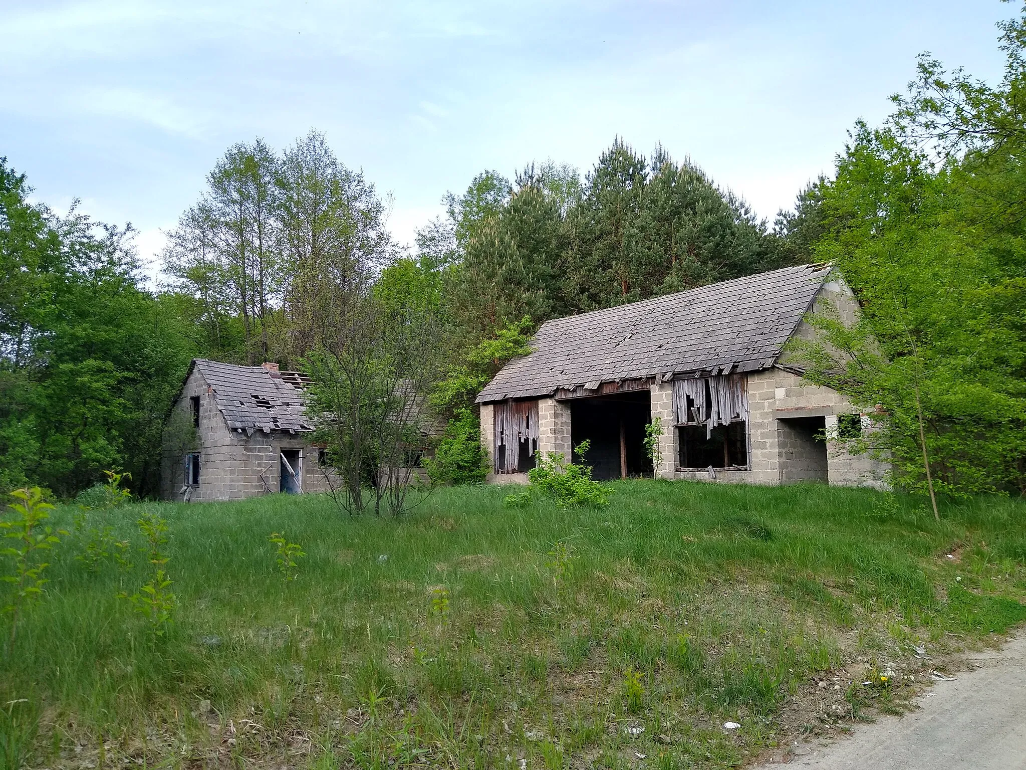 Photo showing: Hucina - opuszczona stodoła i stajnia (ul. Akacjowa 5)