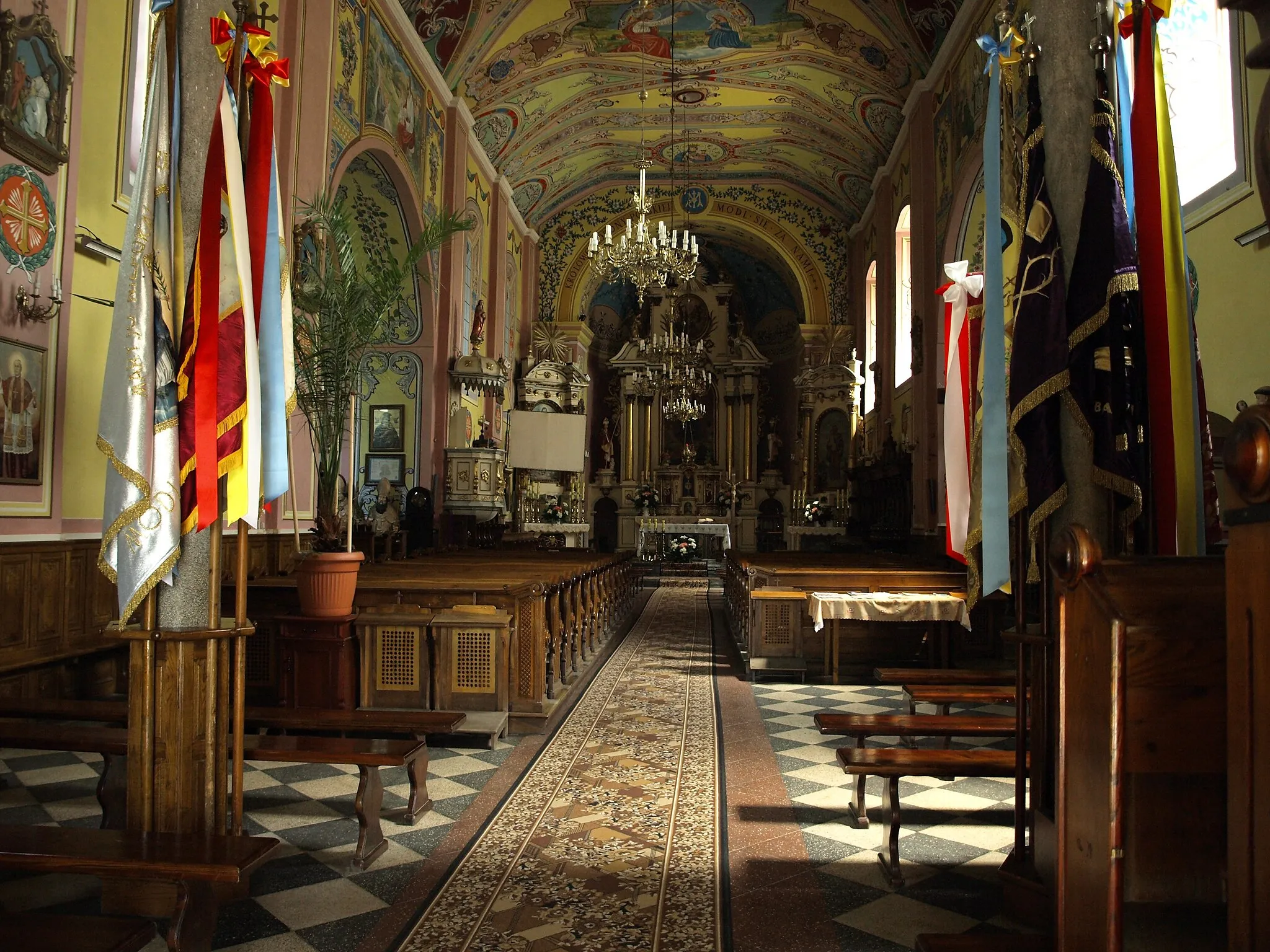 Photo showing: Wielopole Skrzyńskie - wnętrze kościoła parafialnego p.w. Wniebowzięcia NMP (zabytek nr rejestr. 1040)