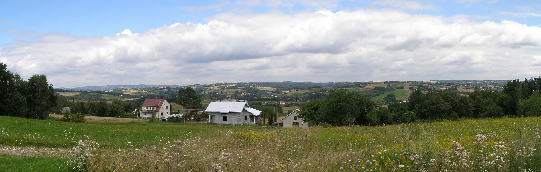 Photo showing: Uniszowa - panoramic view; The Brzanka Range Landscape Park