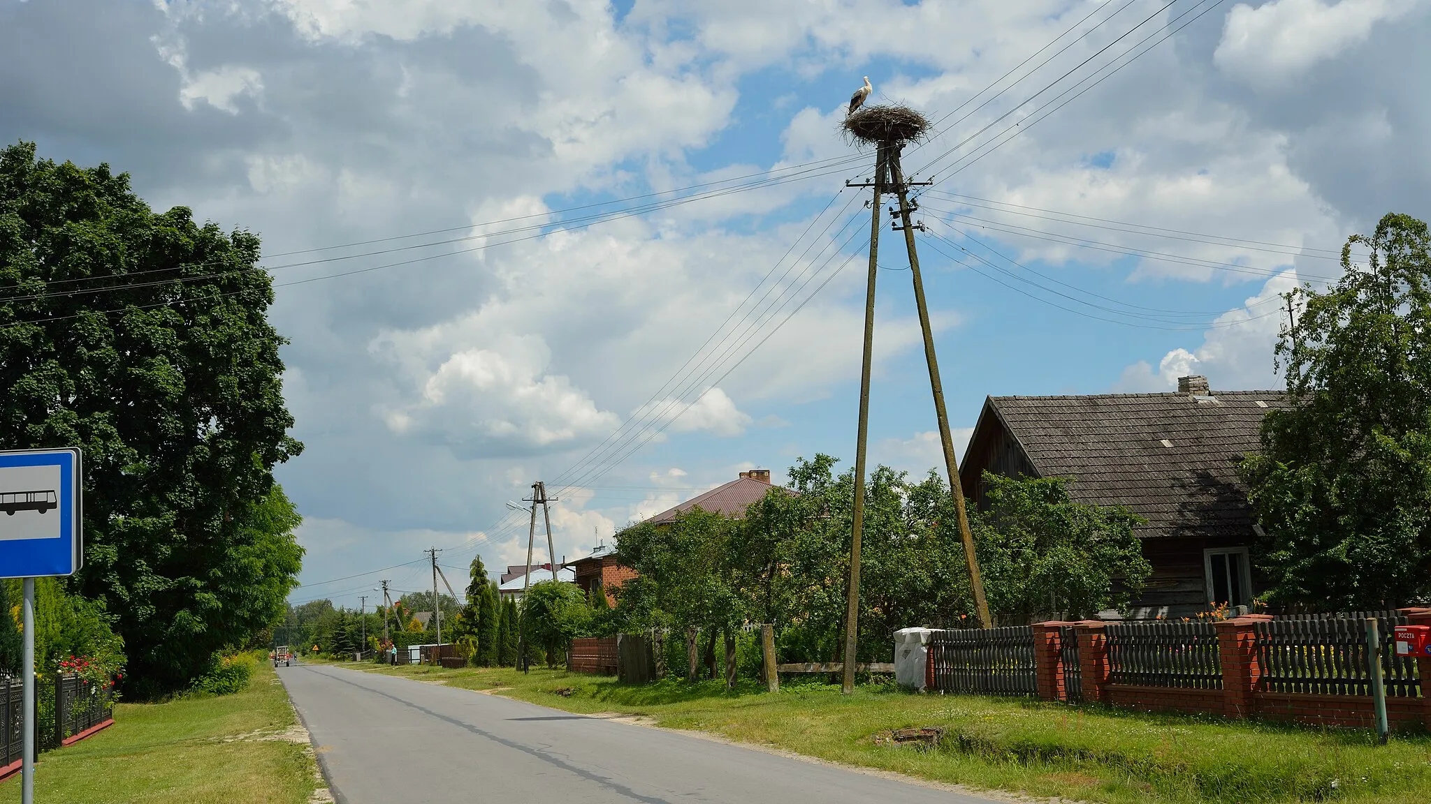 Photo showing: Lipiny Dolne, gniazdo bociana