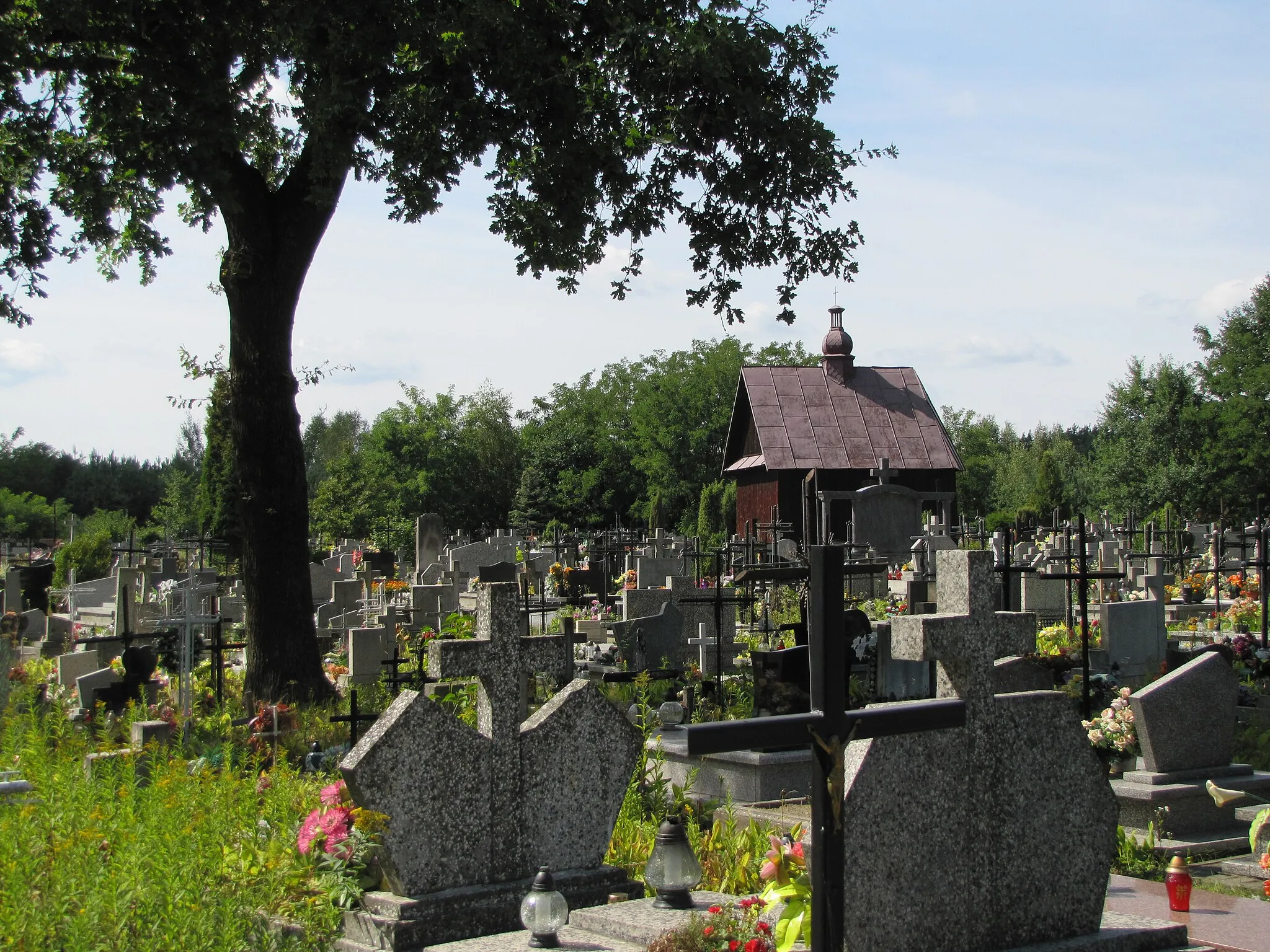Photo showing: Widok na najstarszą część cmentarza wraz z kaplicą w Zarzeczu powiat niżański  nr.rej. 353A z 14.06.1988
