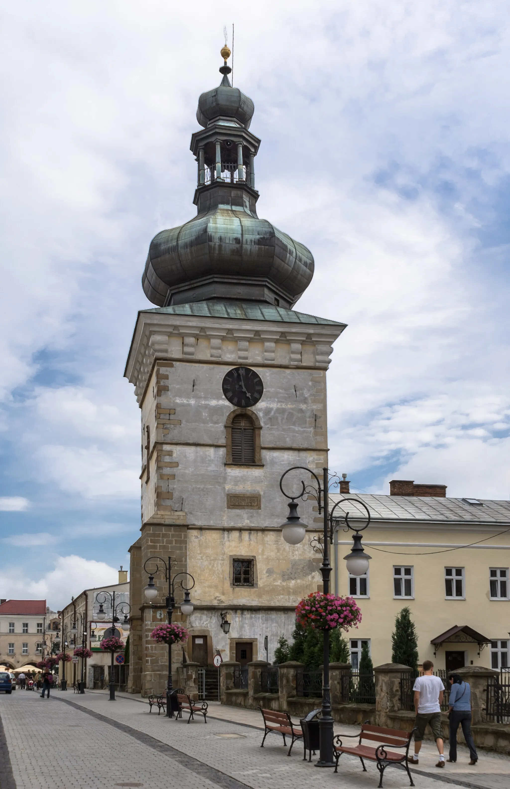 Photo showing: A bell tower of Holy Trinity church in Krosno, Poland.