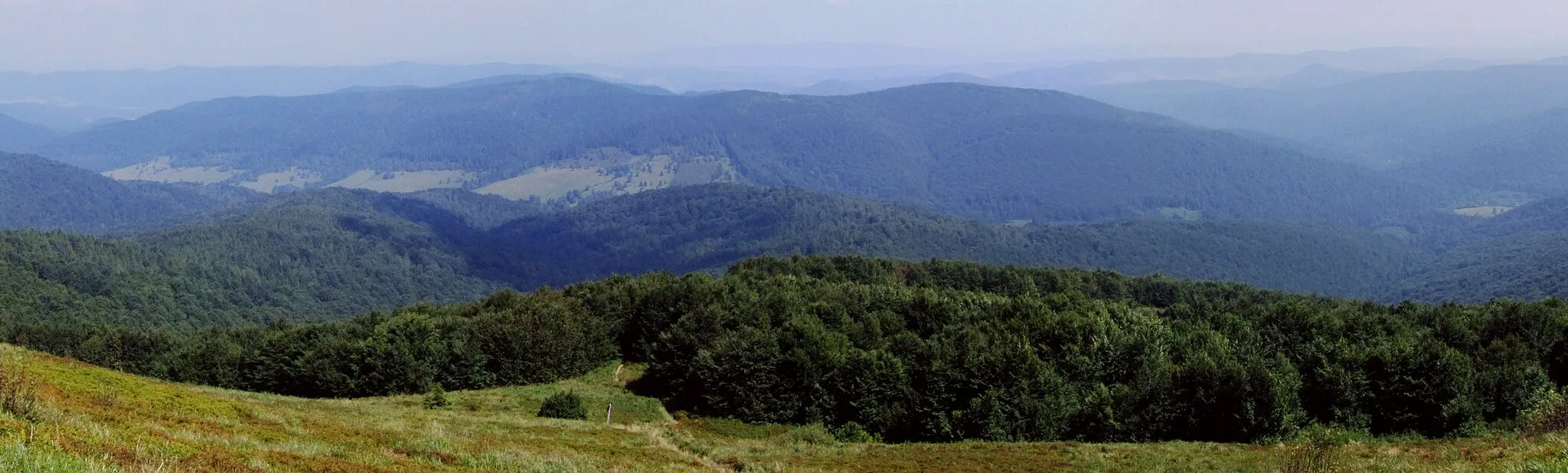 Photo showing: Magura Stuposiańska i dolina Caryńskiego. Widok z Połoniny Caryńskiej