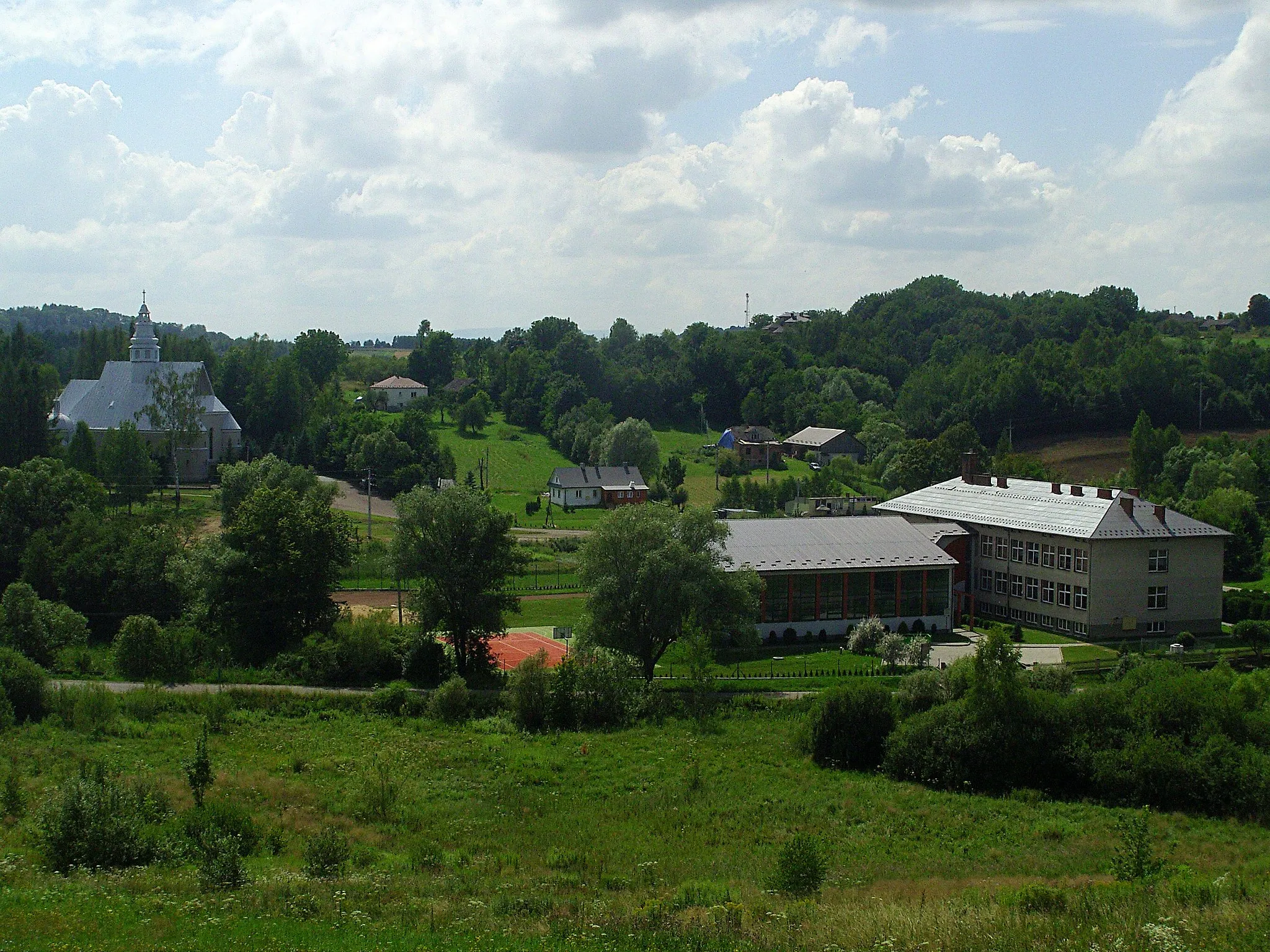 Photo showing: Widok na centrum Bączala Dolnego i Bączala Górnego