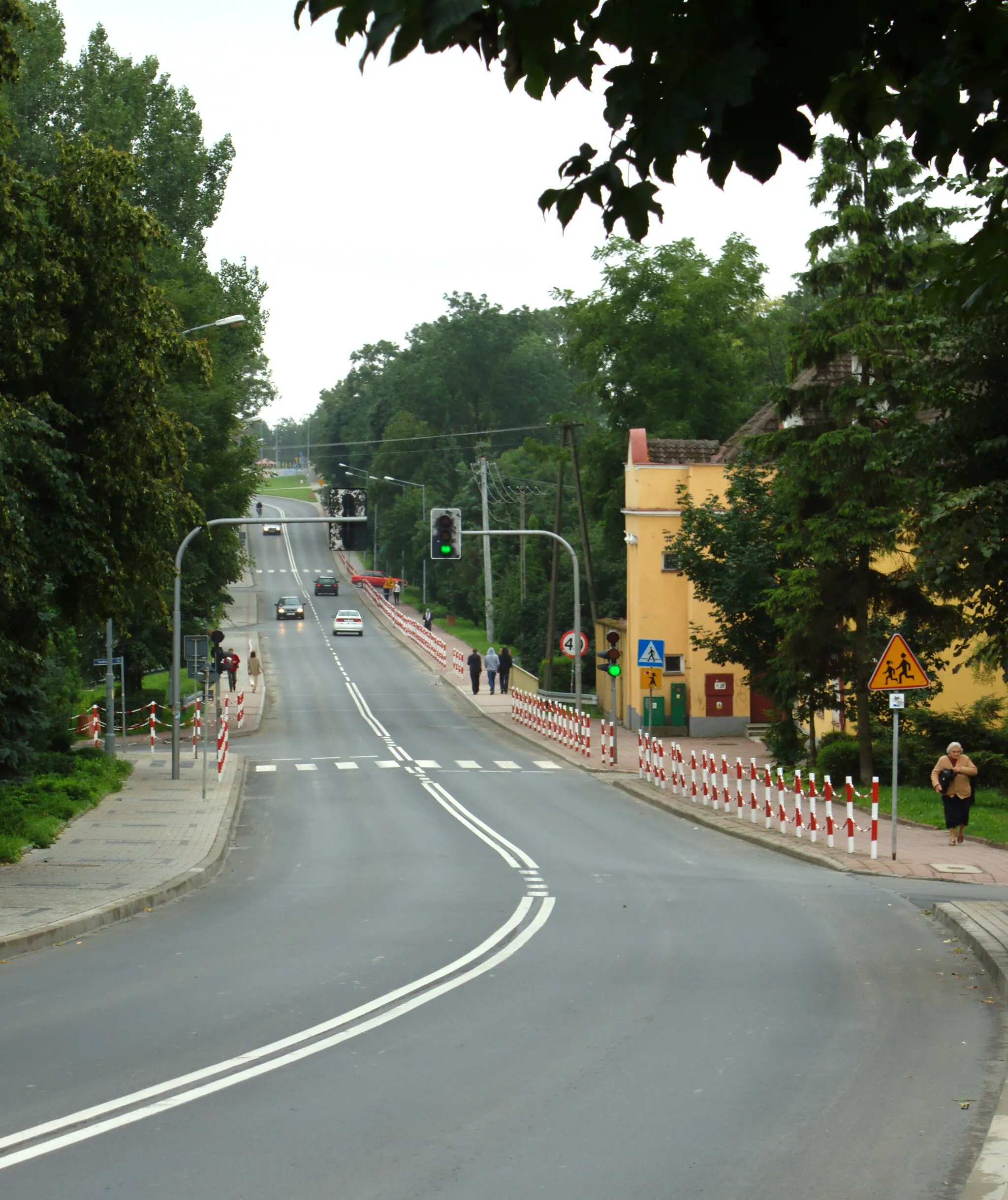 Photo showing: Lwowska street in Radymno; view from south towards center of the city. Podkarpackie voivodeship, Poland