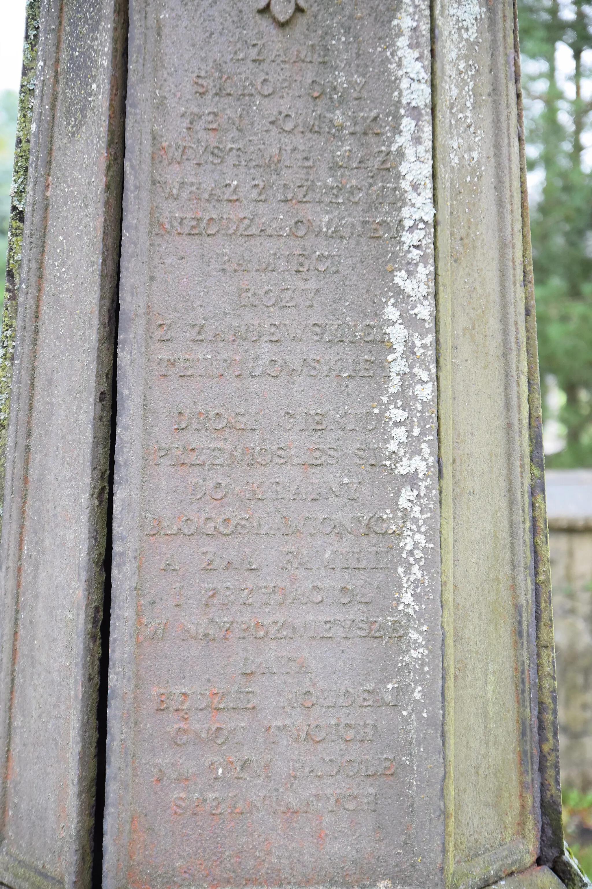 Photo showing: Nagrobki na cmentarzu przykościelnym w Kuźnicy znajdujące się z tyłu kościoła
