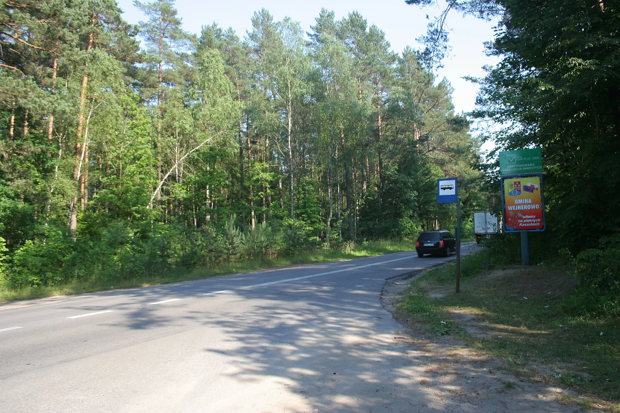 Photo showing: Voivodeship road 218 near Wielka Piaśnica.