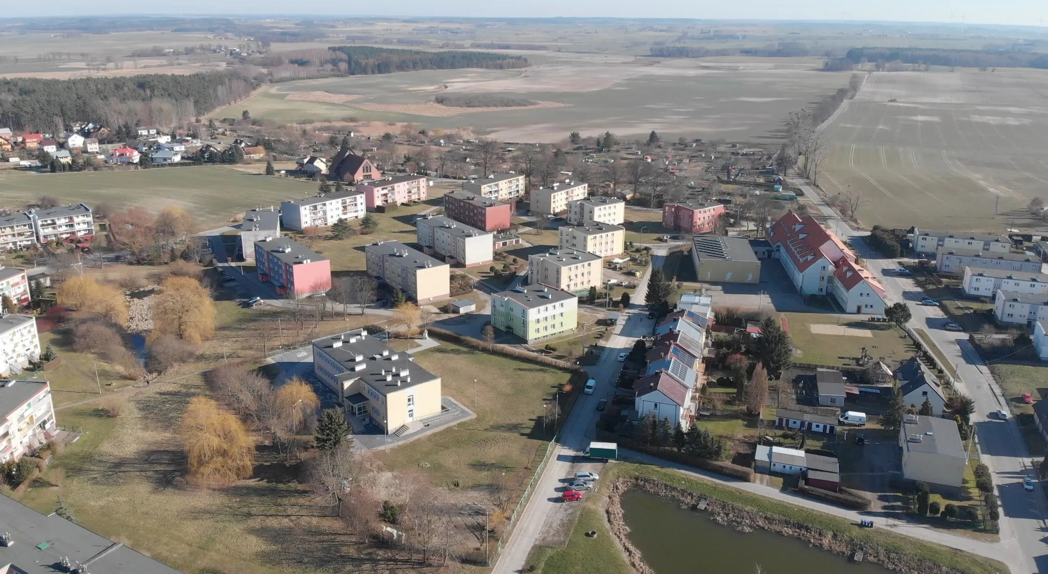Photo showing: Miejscowość Czernin koło Sztumu widziana z lotu ptaka