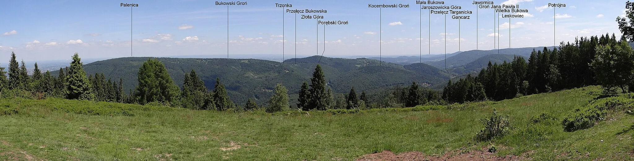 Photo showing: Panorama widokowa z Kiczery w kierunku północnym i wschodnim