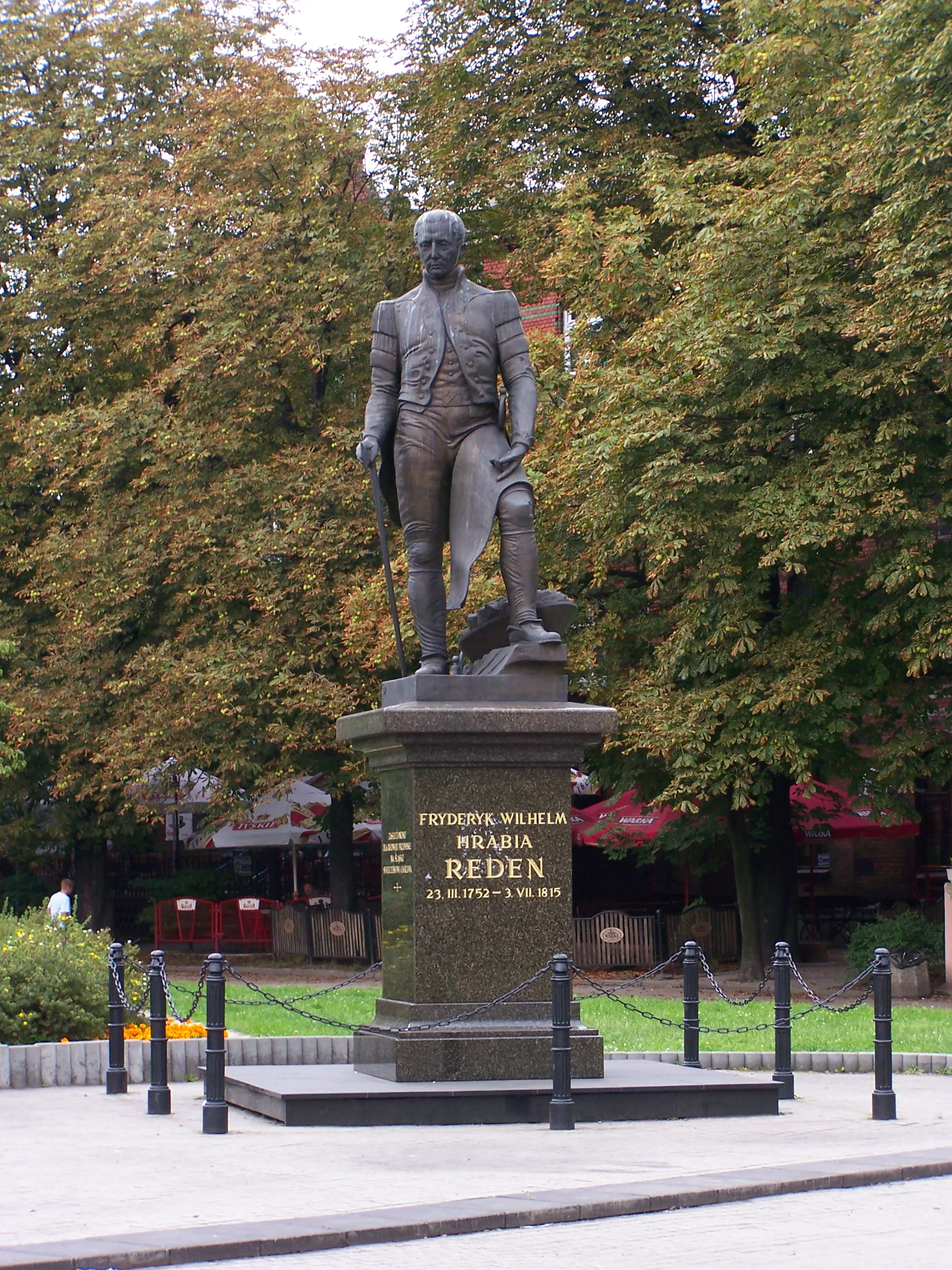 Photo showing: Monument to Friedrich Wilhelm von Reden on Market square, Chorzow.