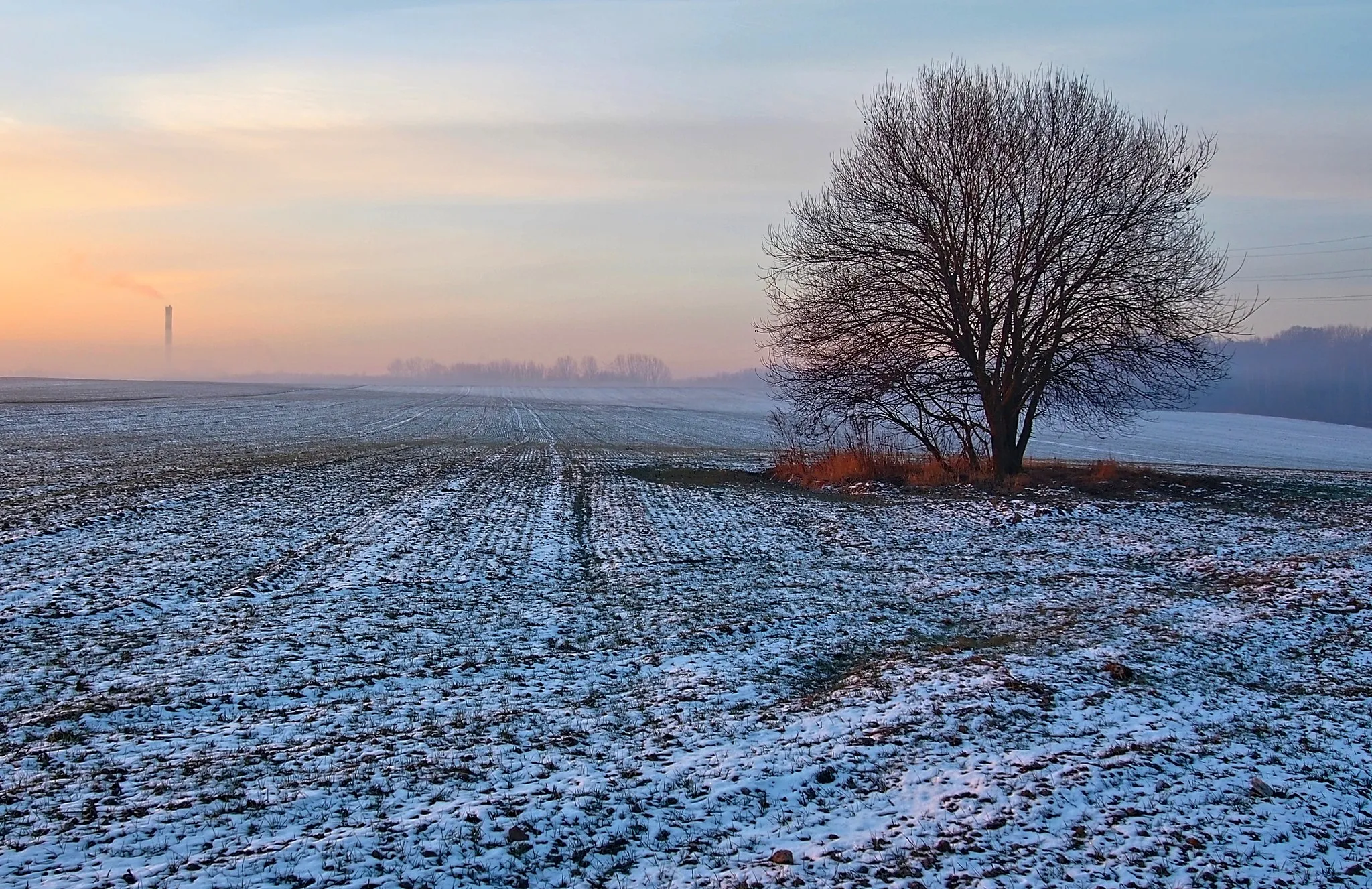 Photo showing: Czeladź.Winter landscape.