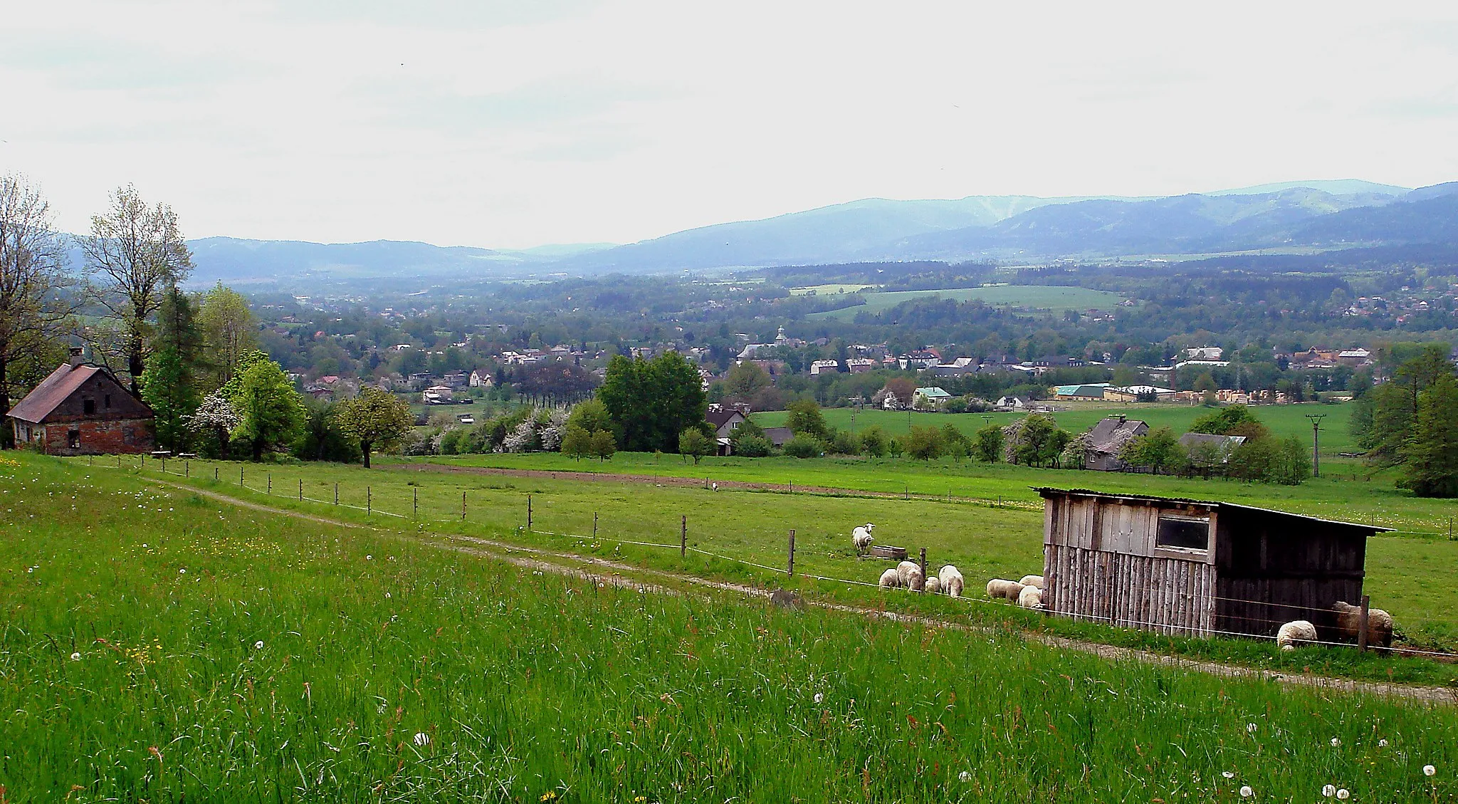 Photo showing: View on Bystřice from north (Moravian-Silesian Region, Czech Republic).