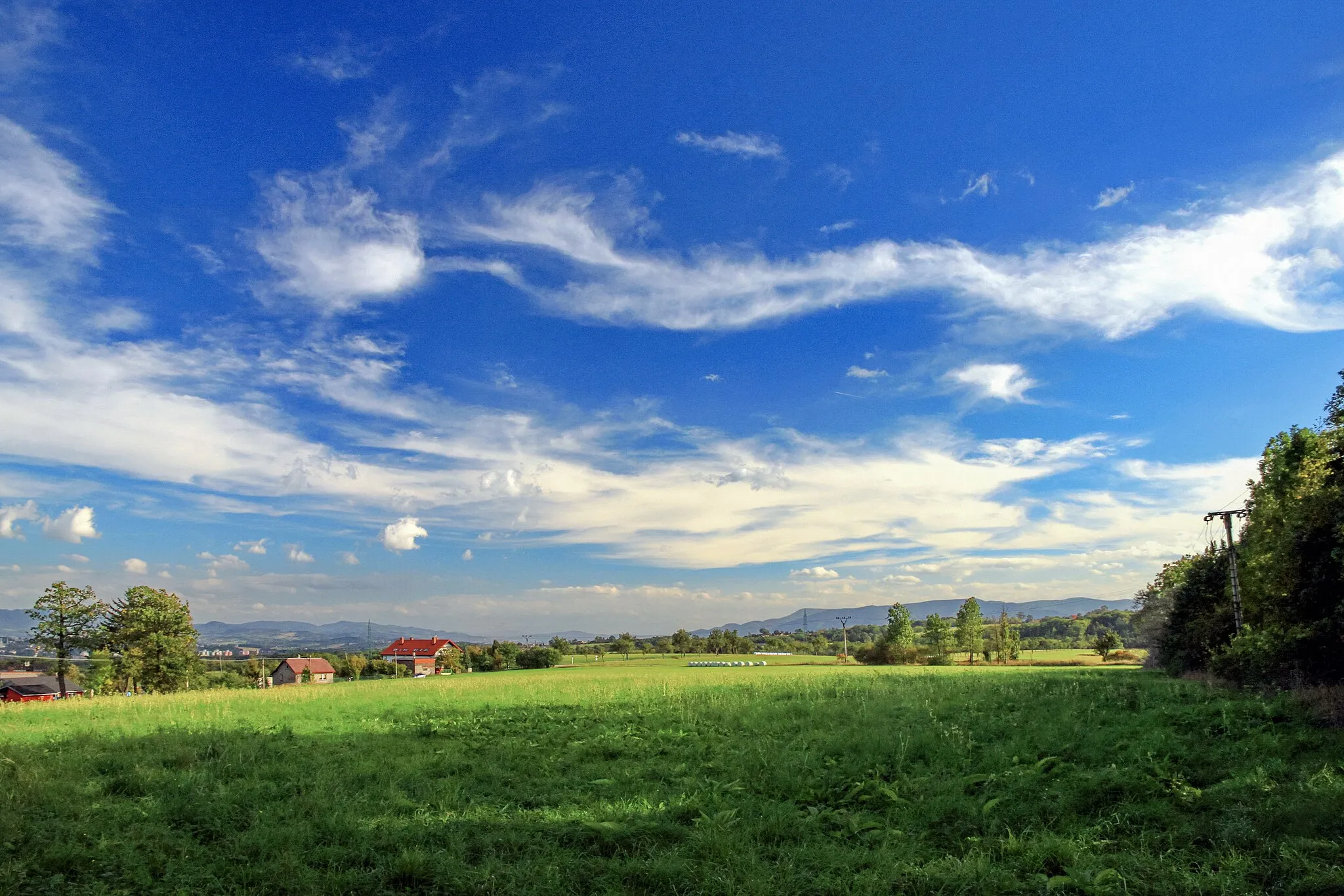 Photo showing: Landscape seen from the meadow. Chotěbuz, Moravian-Silesian Region, Czech Republic.