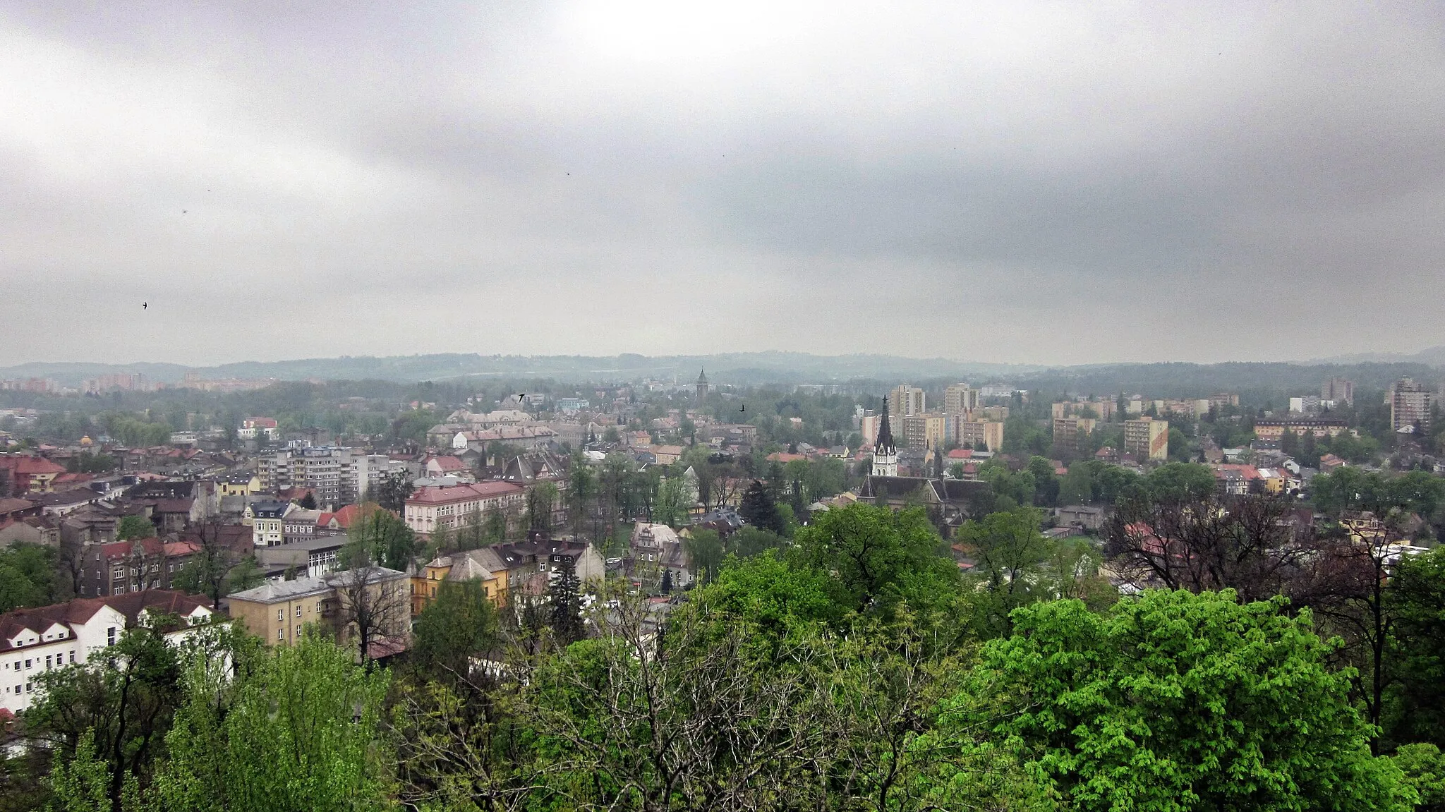 Photo showing: Panorama miasta z Wieży Piastowskej w Cieszynie.