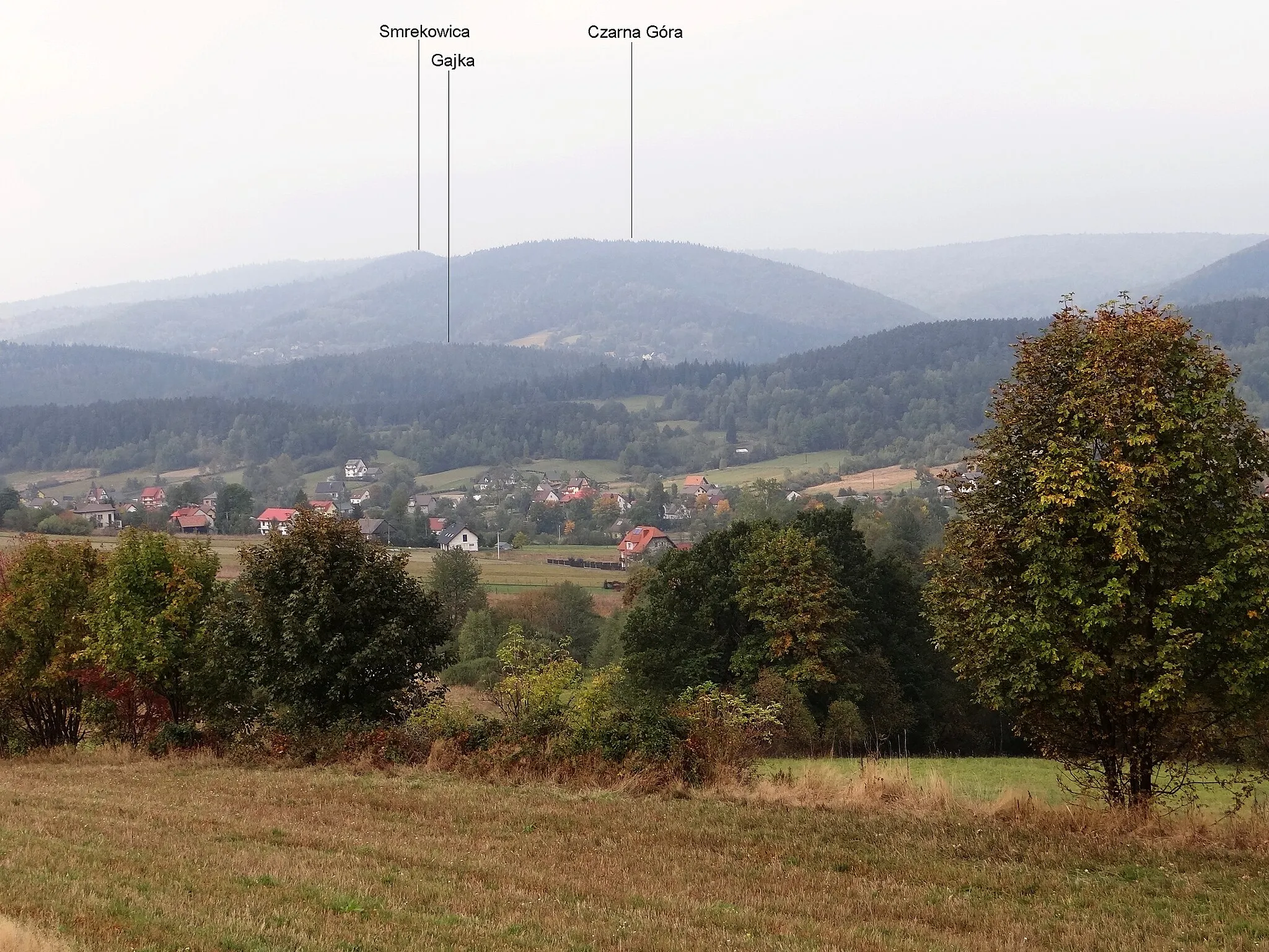 Photo showing: Gajka i Czarna Góra. Widok z południowo-wschodniej strony