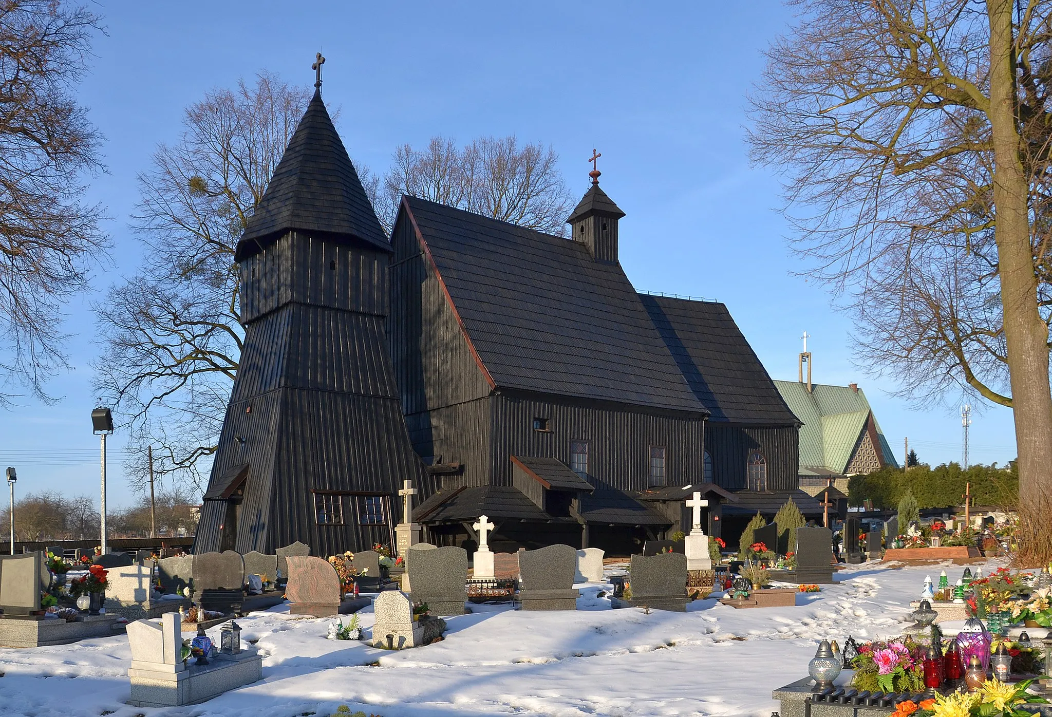 Photo showing: Bojszów (Boitschau, Lärchenhag), Upper Silesia - wooden church