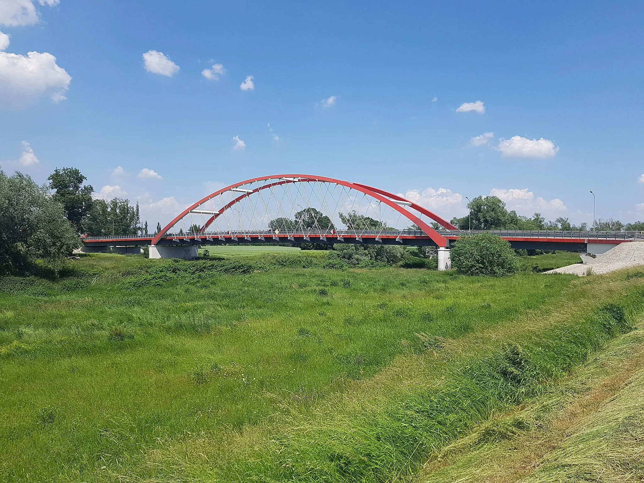 Photo showing: Bridge over river Oder between Cisek and Bierawa, Poland