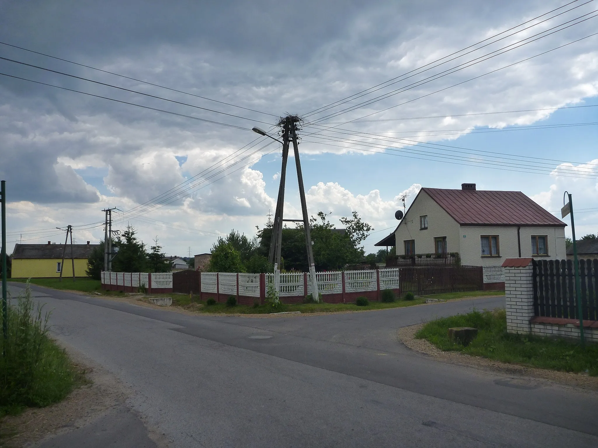 Photo showing: (N003A) Gniazdo bocianie we wsi Kuchary (czerwiec 2014)