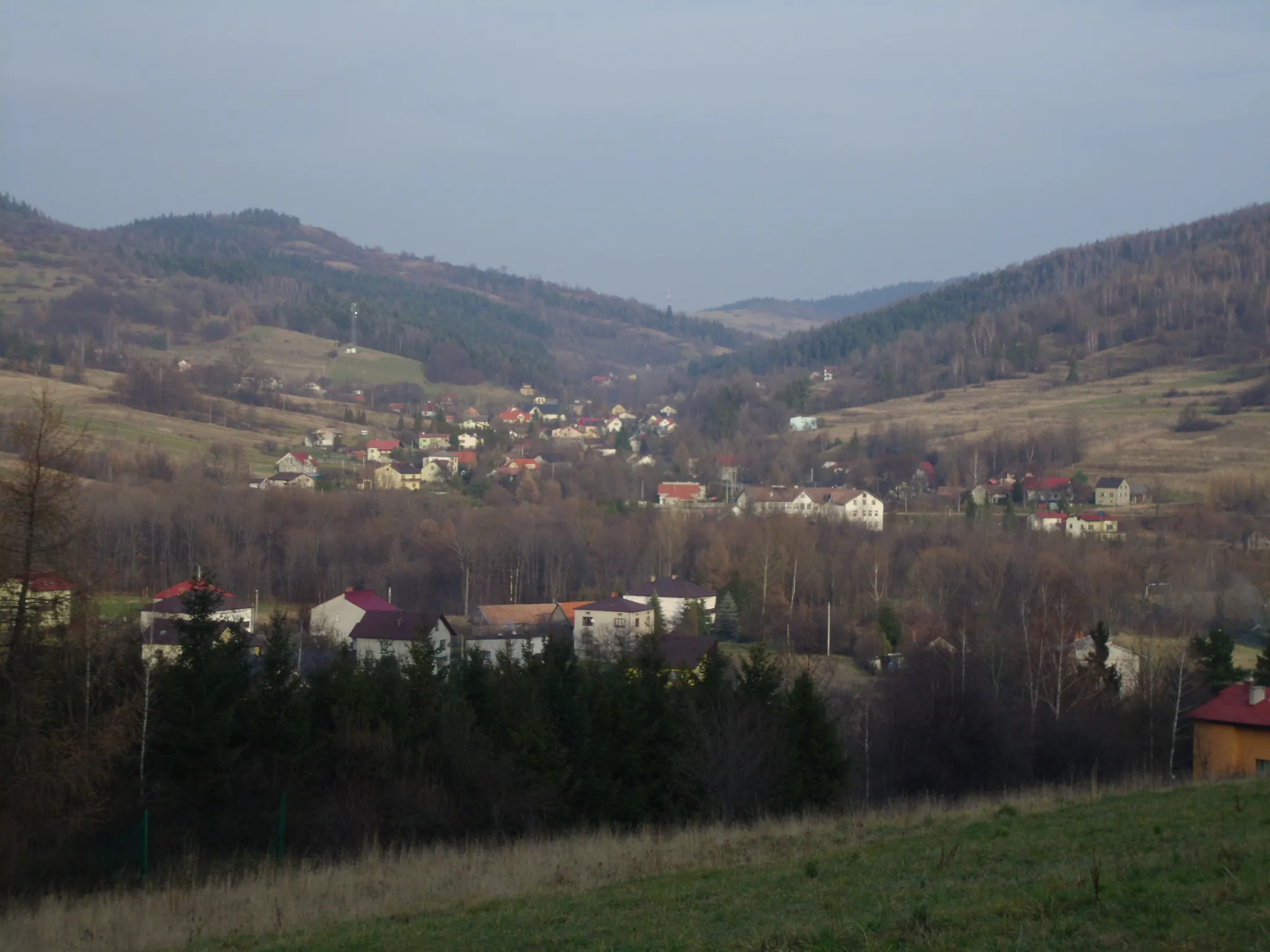 Photo showing: Wieś Pewel Mała, widok ze Świnnej/Komarnika, 2012