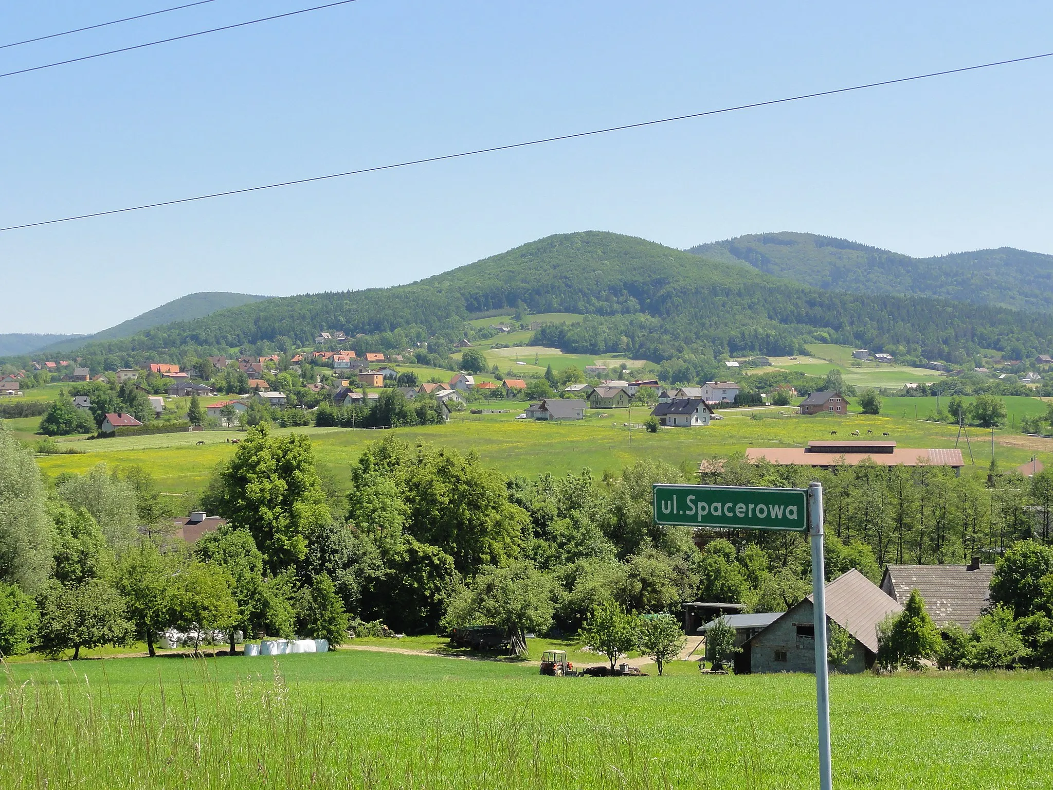 Photo showing: Zebrzydka as seen from Spacerowa Street in Górki Wielkie