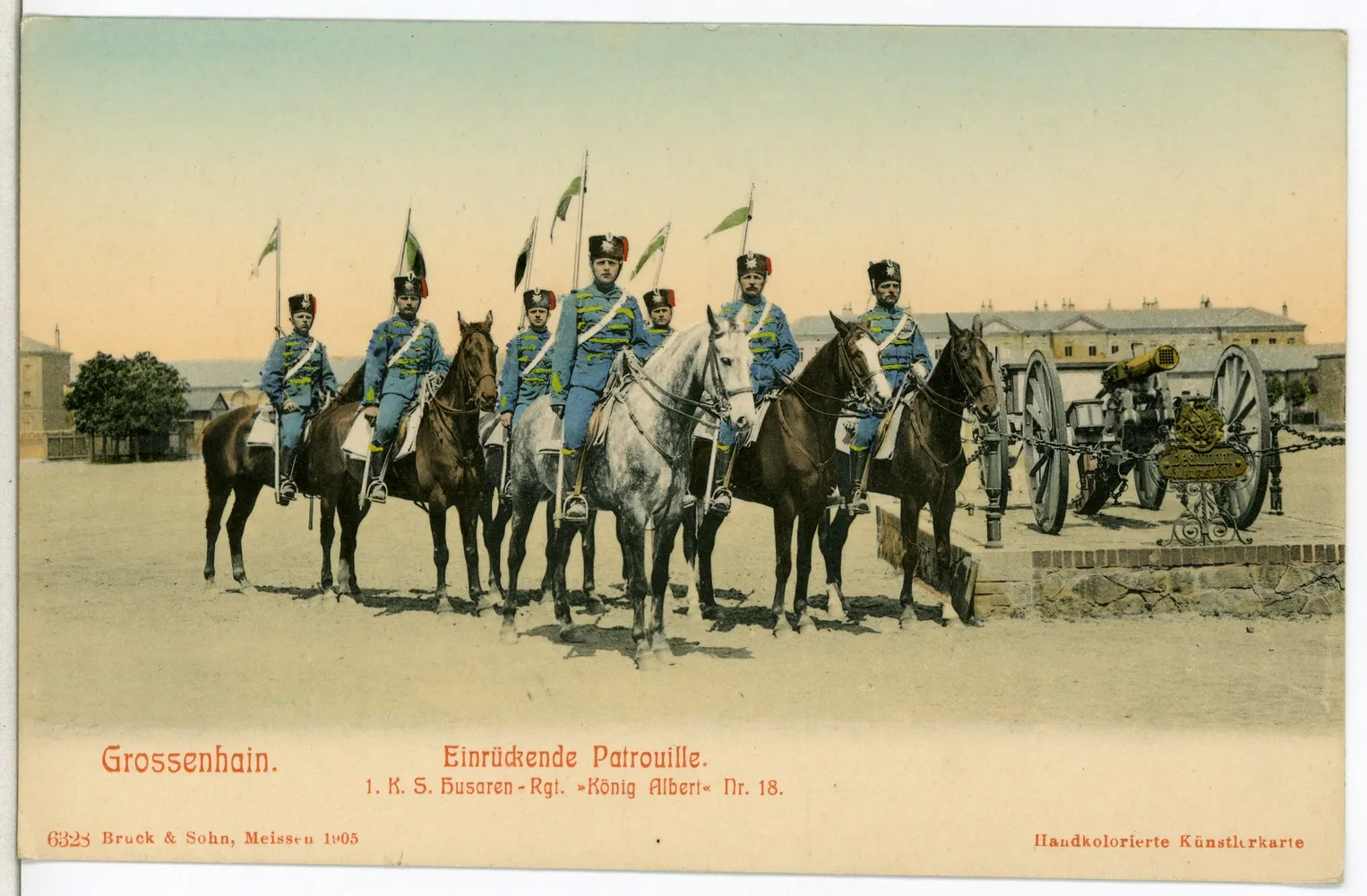 Photo showing: Großenhain; 1. Königlich Sächsisches Husaren-Regiment König Albert Nr. 18 - Einr. Patrouille