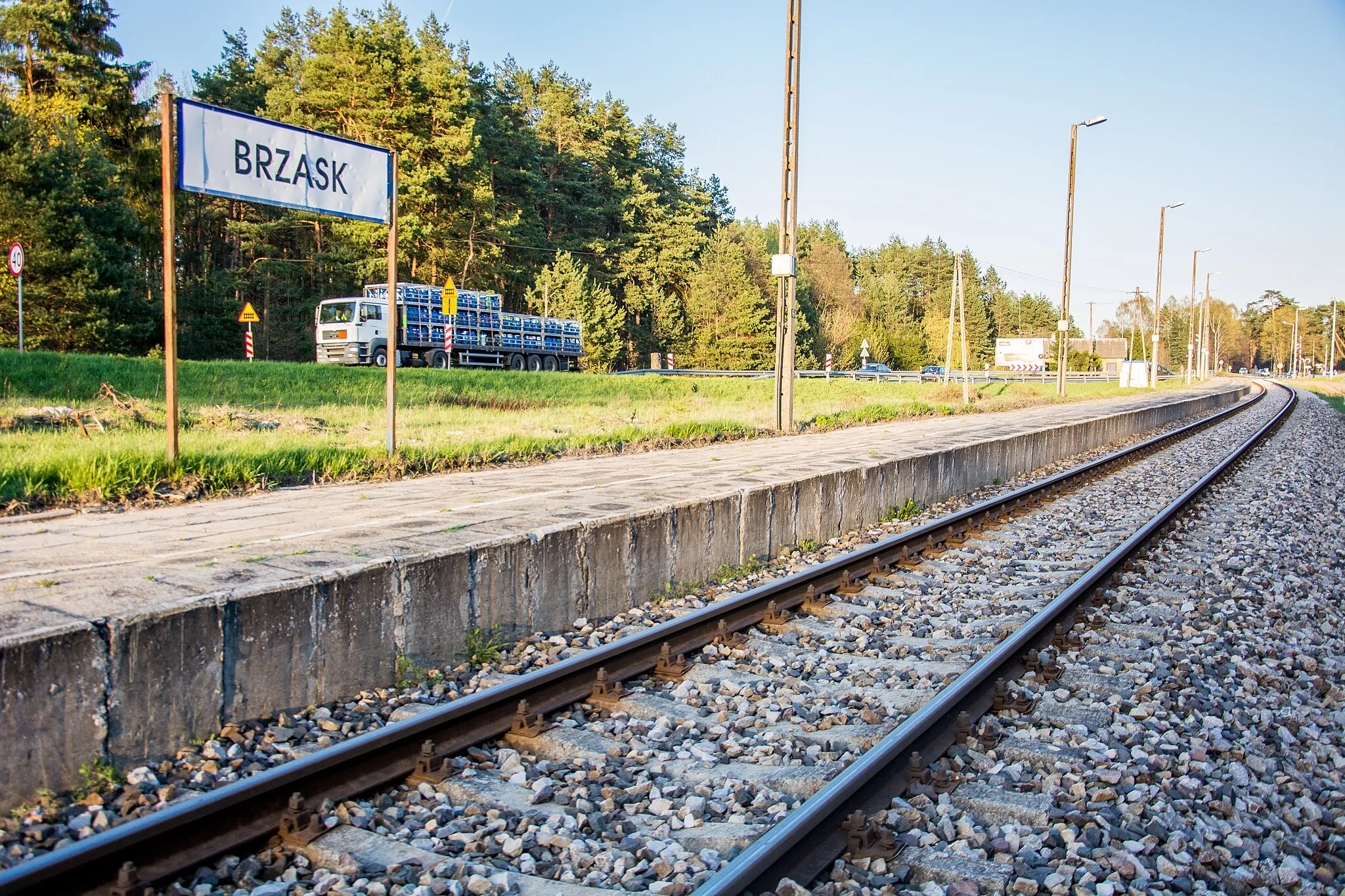 Photo showing: Przystanek kolejowy Brzask.