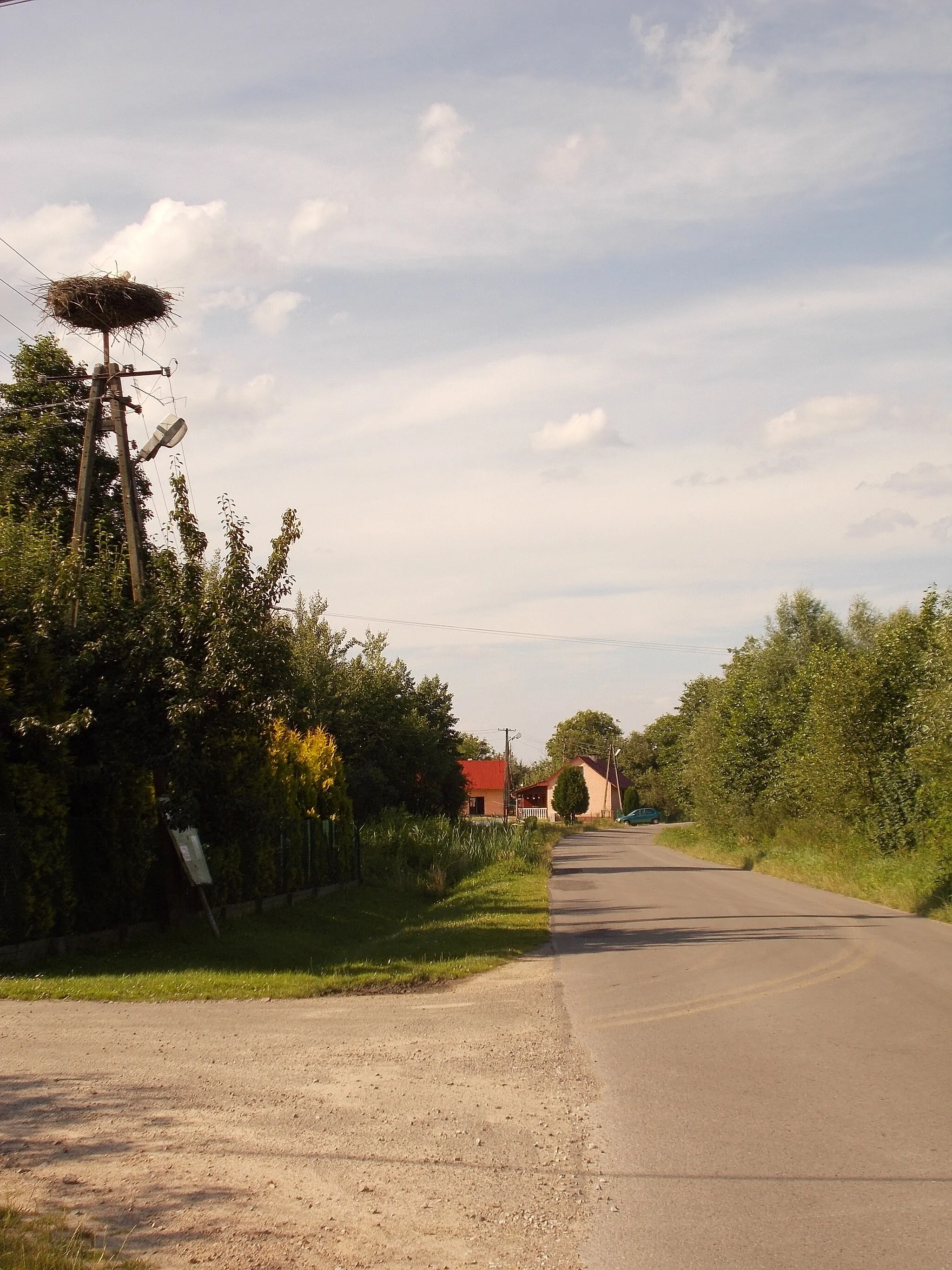 Photo showing: Lisie Jamy, ul. Leśna 2 - bocianie gniazdo