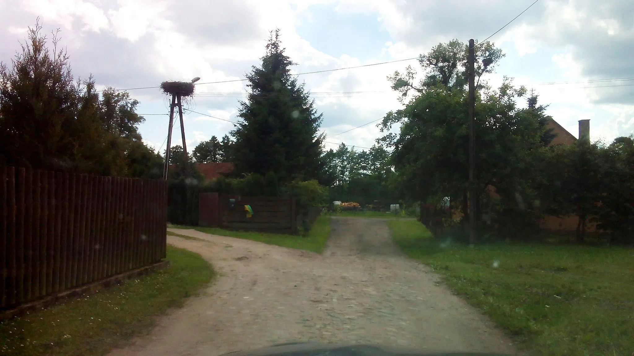 Photo showing: Gniazdo bociana białego znajdujące się we wsi Ładne Pole