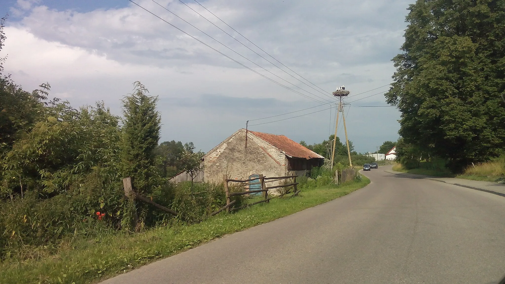 Photo showing: Gniazdo bociana białego znajdujące się we wsi Grabnik