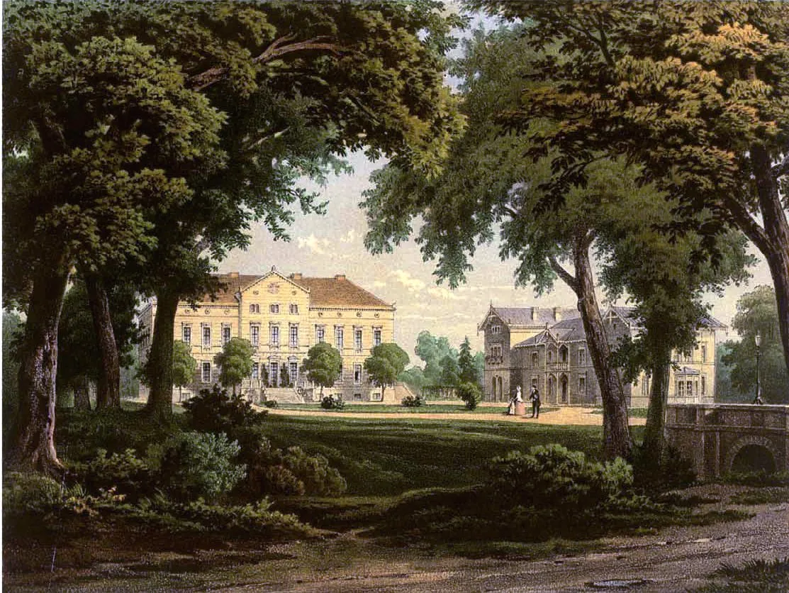 Photo showing: Schloss Quittainen, Lithografie aus dem 19. Jahrhundert