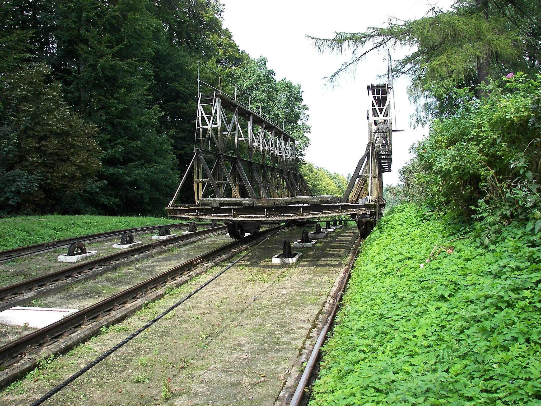 Photo showing: Trolley at Elbląg Canal, Poland