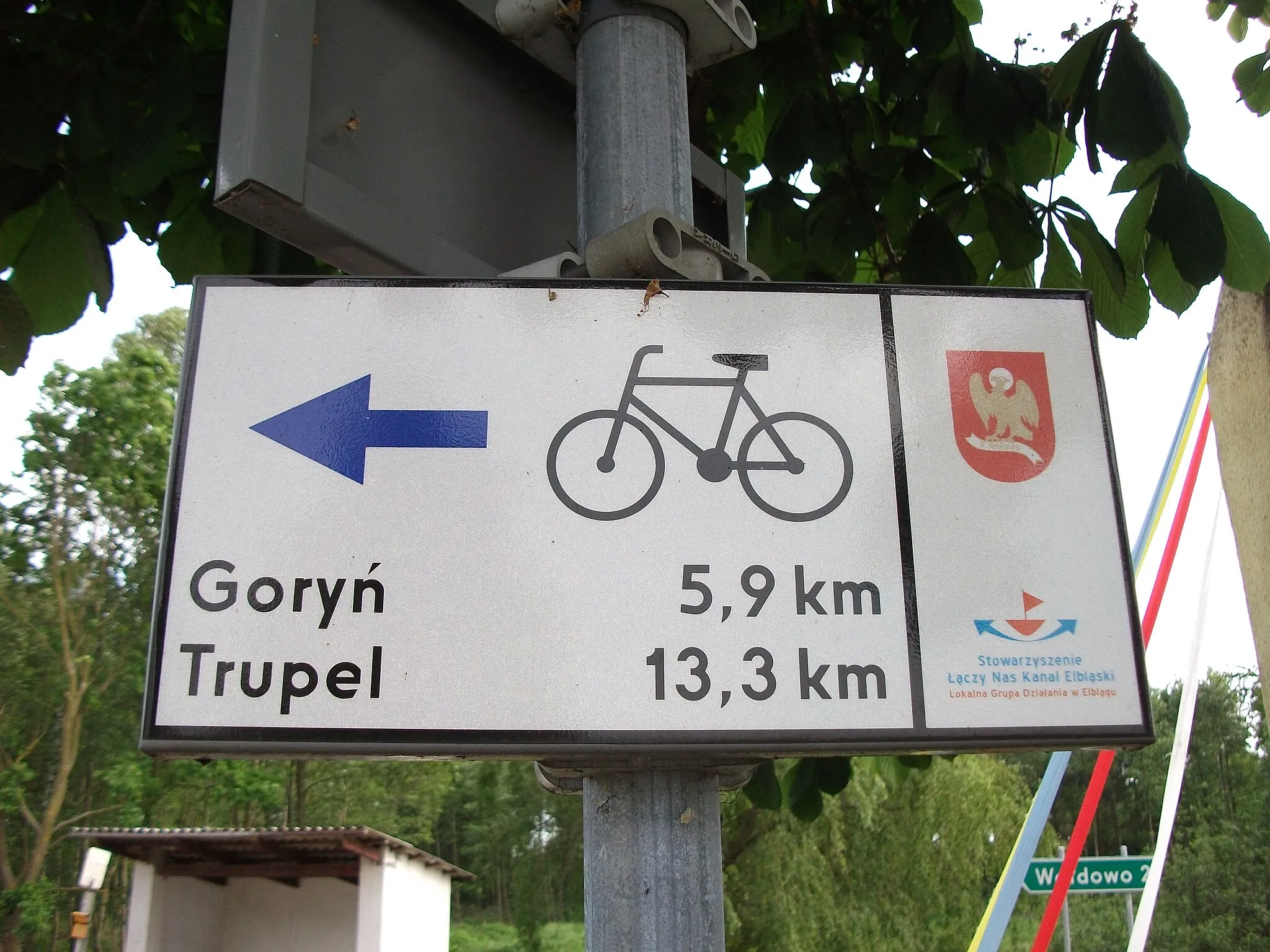 Photo showing: blue bike trail Kisielice – Krzywka – Wałdowo – Goryń – Trupel