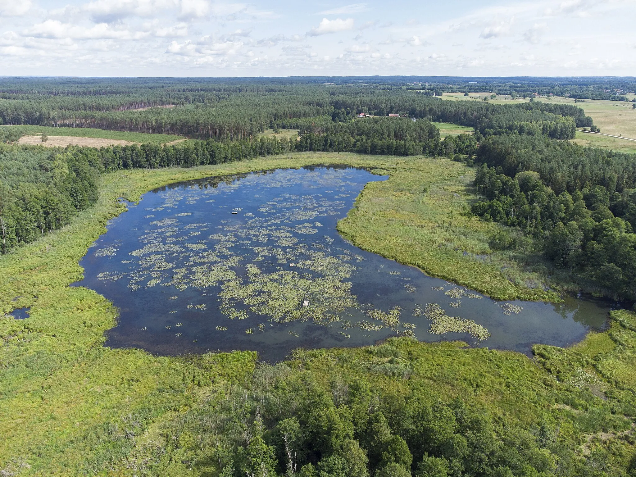 Photo showing: Jezioro Orczek (Tylkówko) w Polsce w gminie Pasym. Widok z powietrza, od południa.