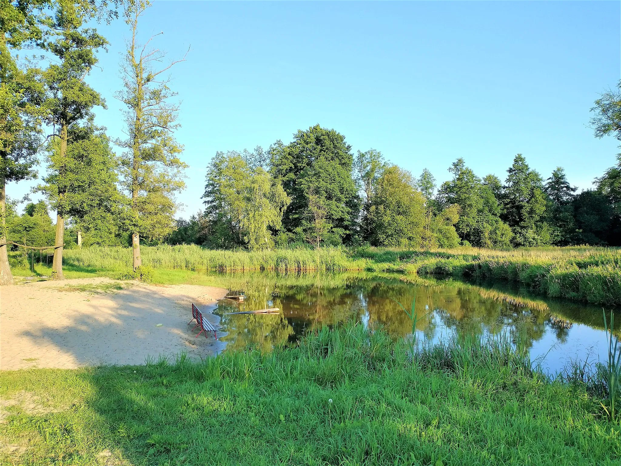 Photo showing: Turze na Mazowszu. Plaża nad Rządzą.