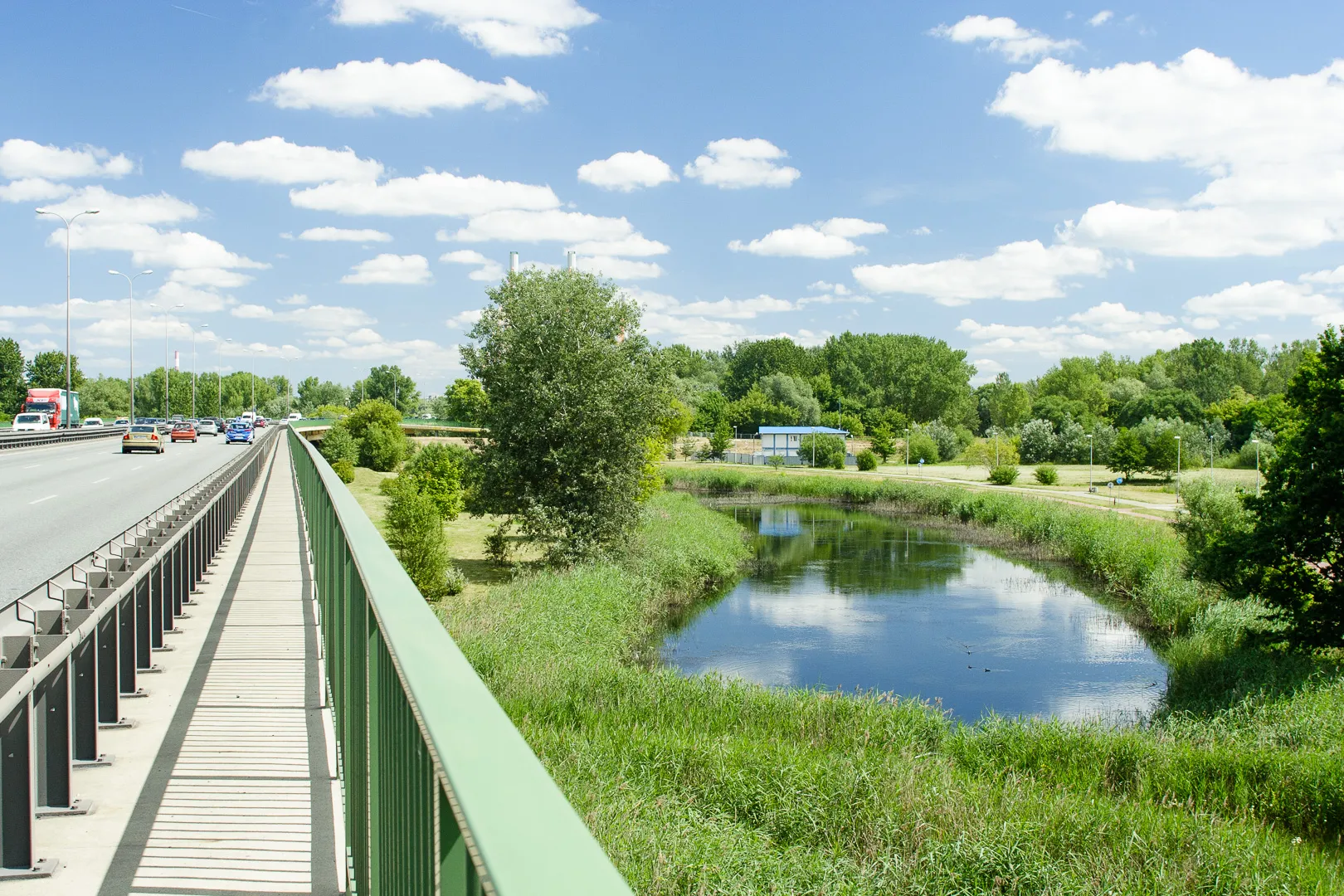 Photo showing: Łacha Siekierkowska cz. wsch., widok z Trasy Siekierkowskiej.