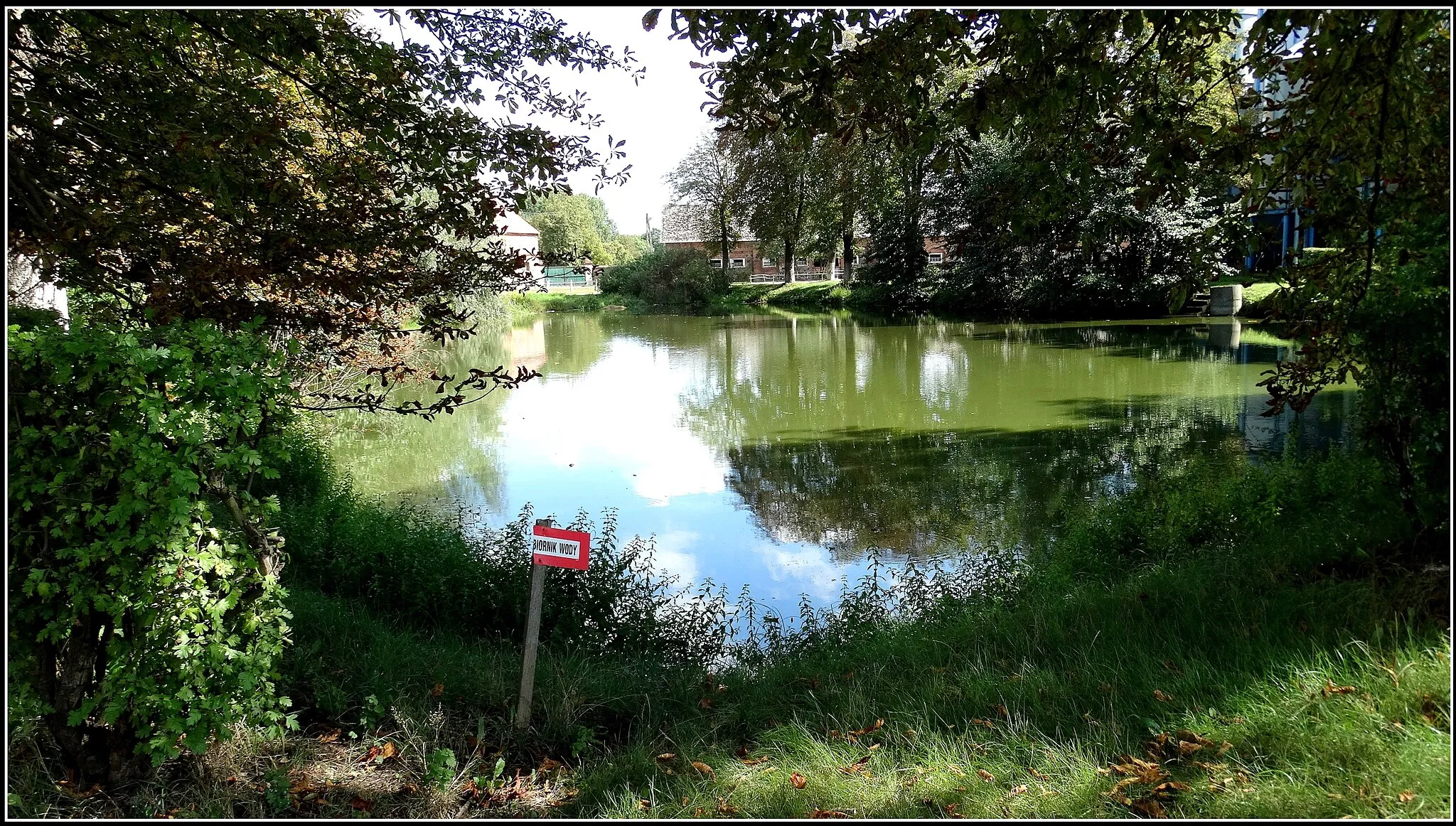 Photo showing: Niepart, grange: pond court.
/ Gm. Krobia / pow. gostyński / province. Greater